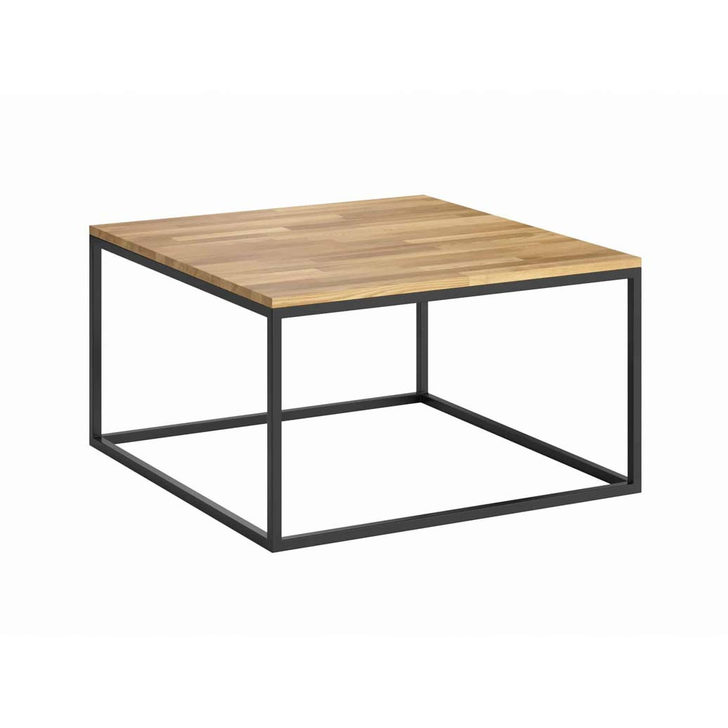 Stolik kawowy z drewna i metalu loft industrialny 70x70