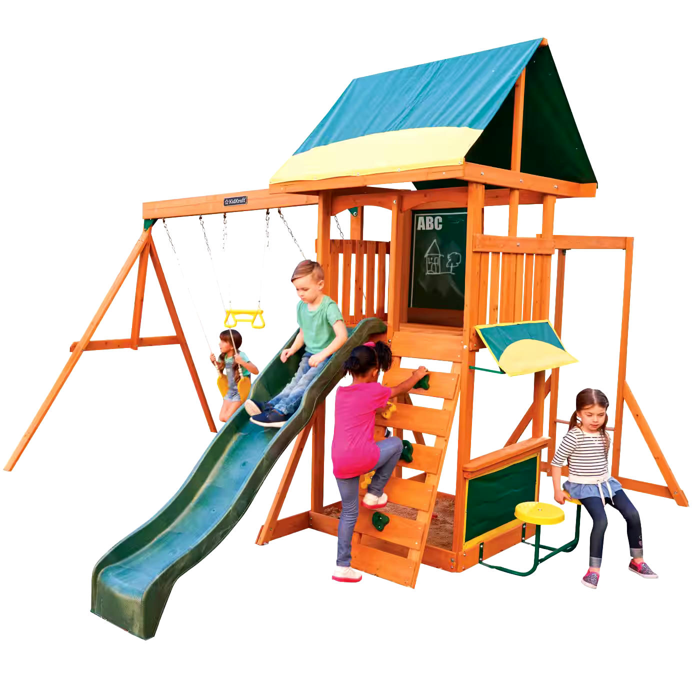 KidKraft Brightside Outdoor Cedar Lumber/Wooden Play Centre, Kids Ages 3-10