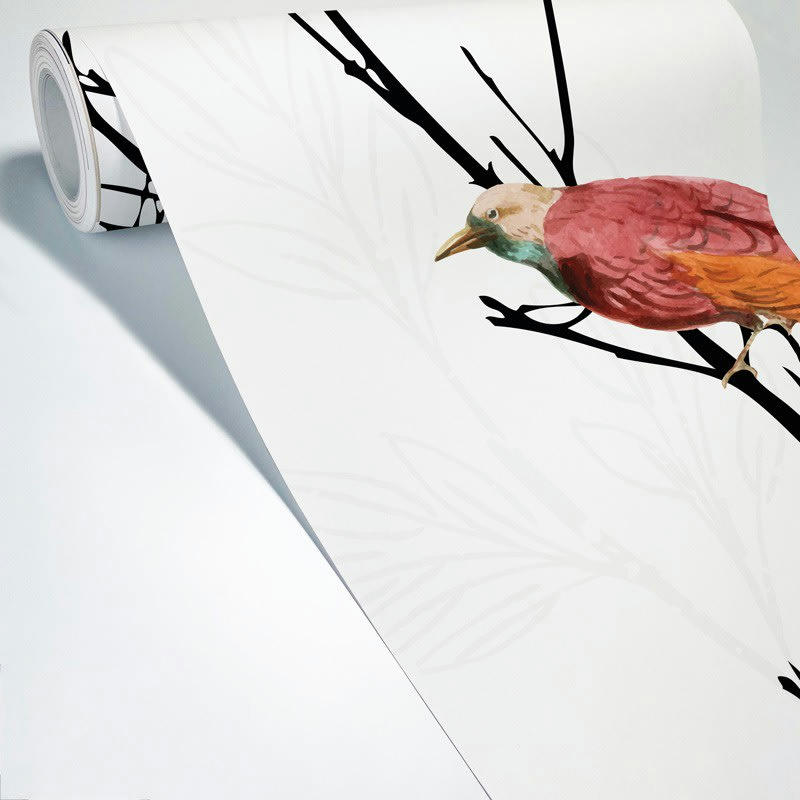 VOLATILES - Papier Peint Raccordable L336xH270cm Multicolore Oiseaux