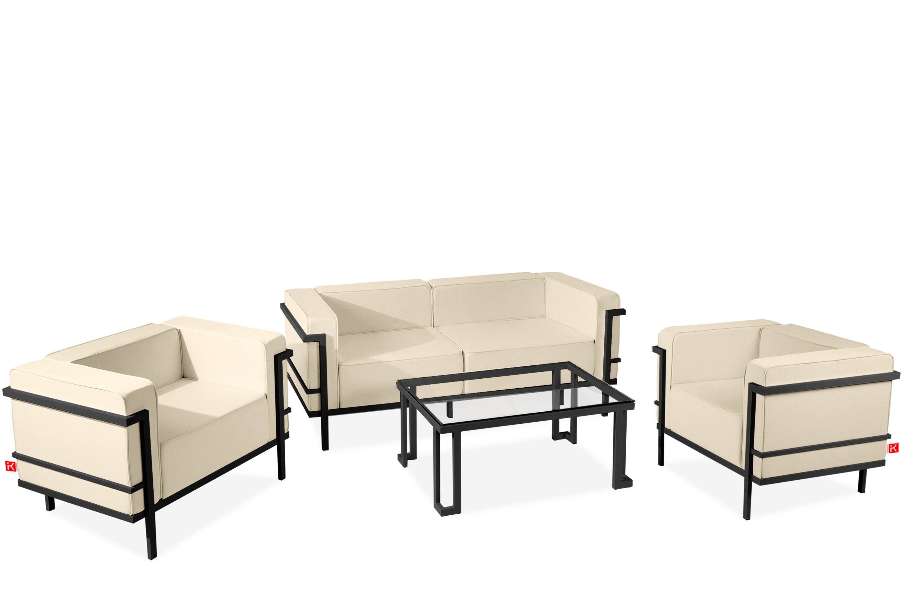 KONSIMO TRIGLO Zestaw mebli ogrodowych 2x fotel   stolik   sofa 2-osobowa