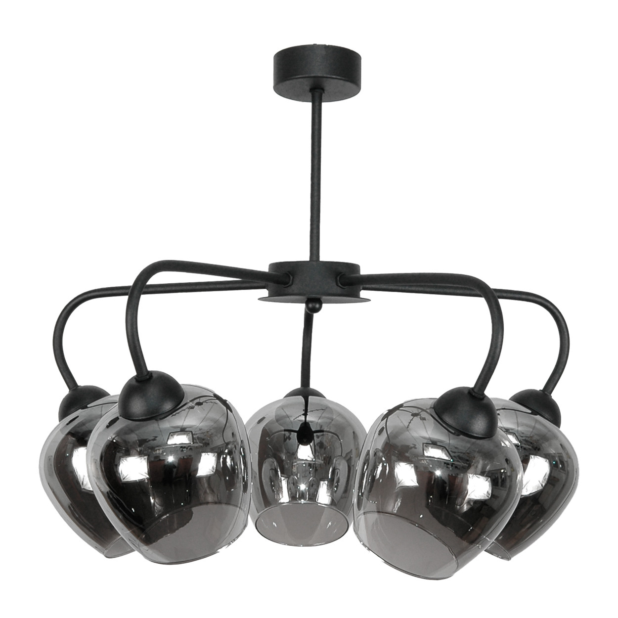 Lampa sufitowa czarna nowoczesna do salonu EDYLIT 5xE27 HORACY 15-170