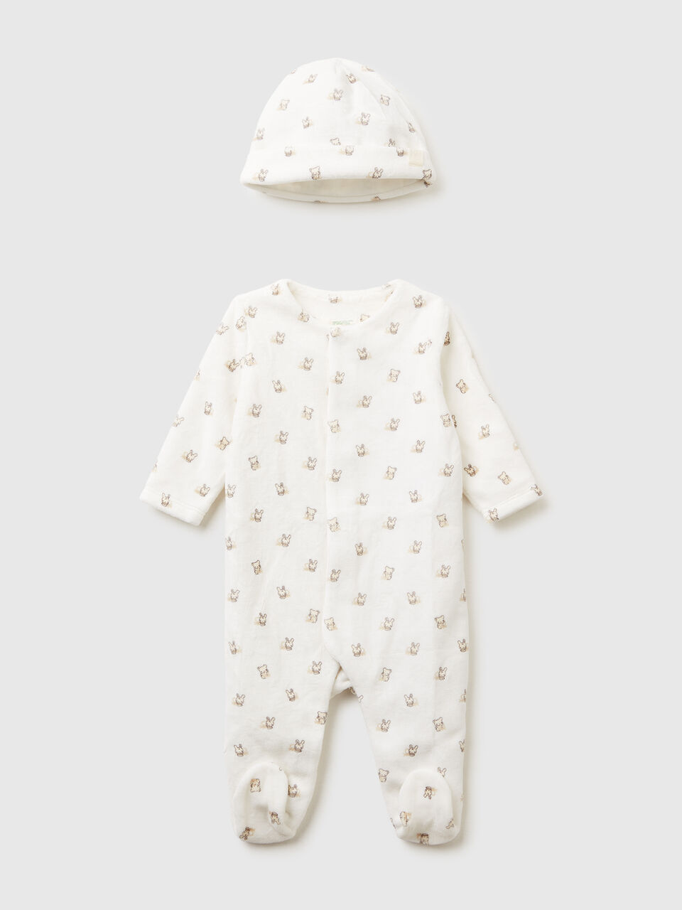 Onesie and chenille cap set