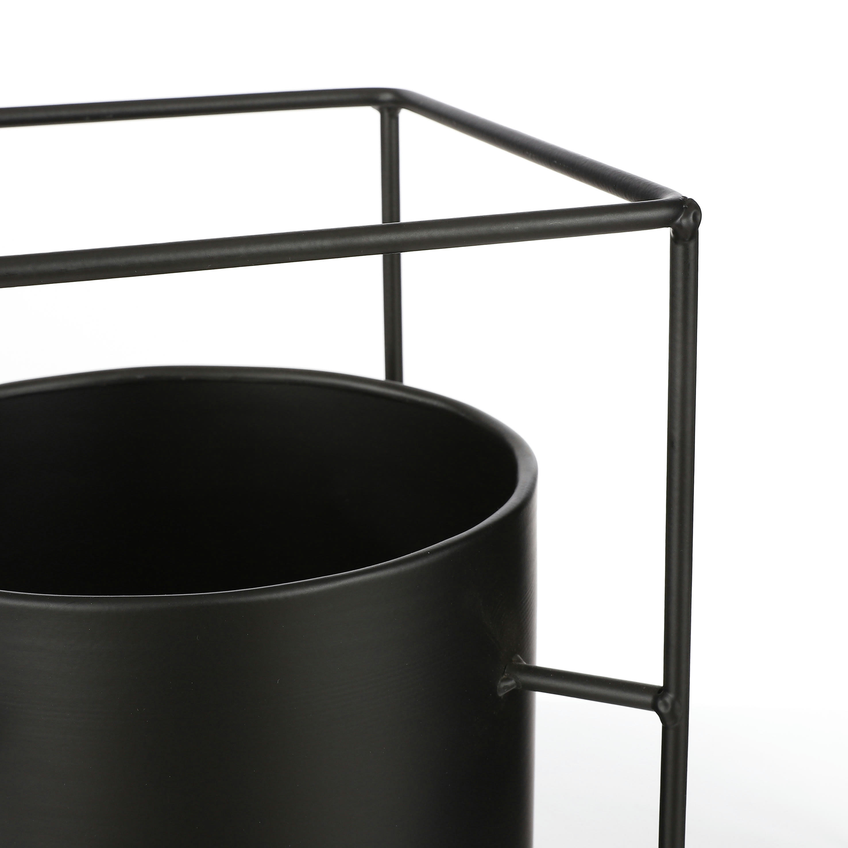 PORTE - Cache-pot et pieds en métal noir H50