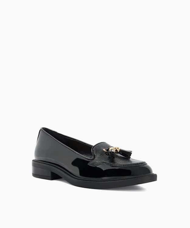 Grape Black - Wide Fit Patent Tassel Loafers