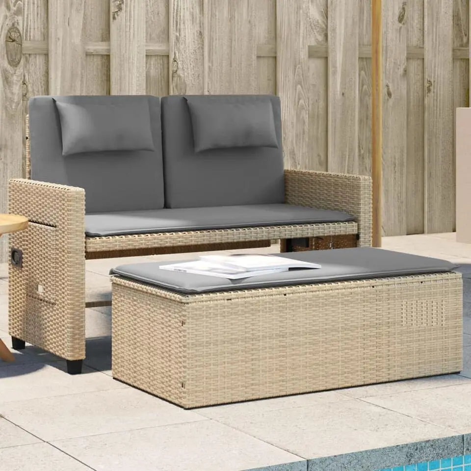 vidaXL - Tuinbank - Beige - Poly rattan