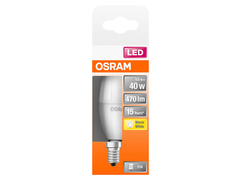 Żarówka LED E14 5,5Wz ciepłą barwą światła