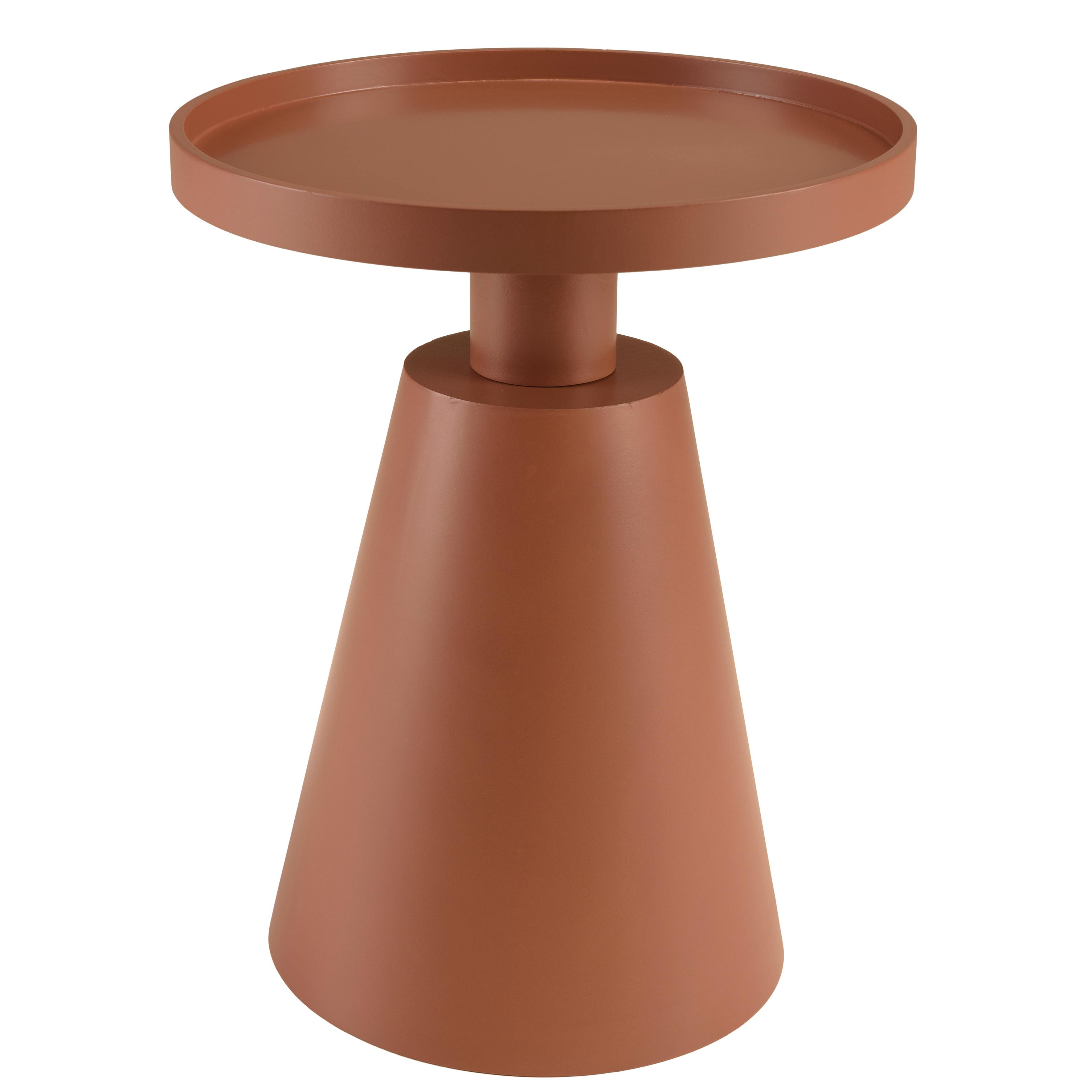 Table d'appoint ronde en bois peint terracotta CASTILLE