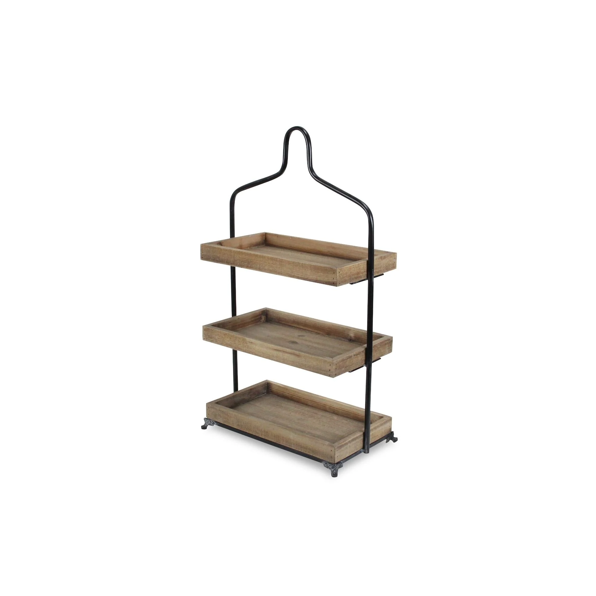 29.25 Brown and Black 3 Tier Storage Tray with Frame