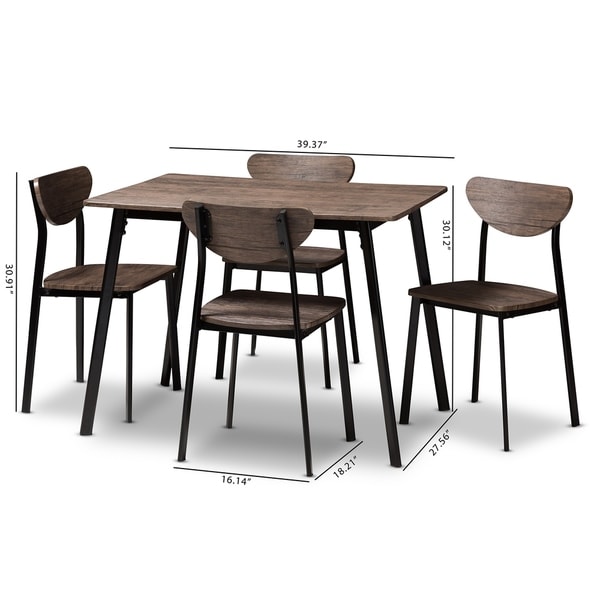Mid-Century 5-Piece Dining Set by Baxton Studio