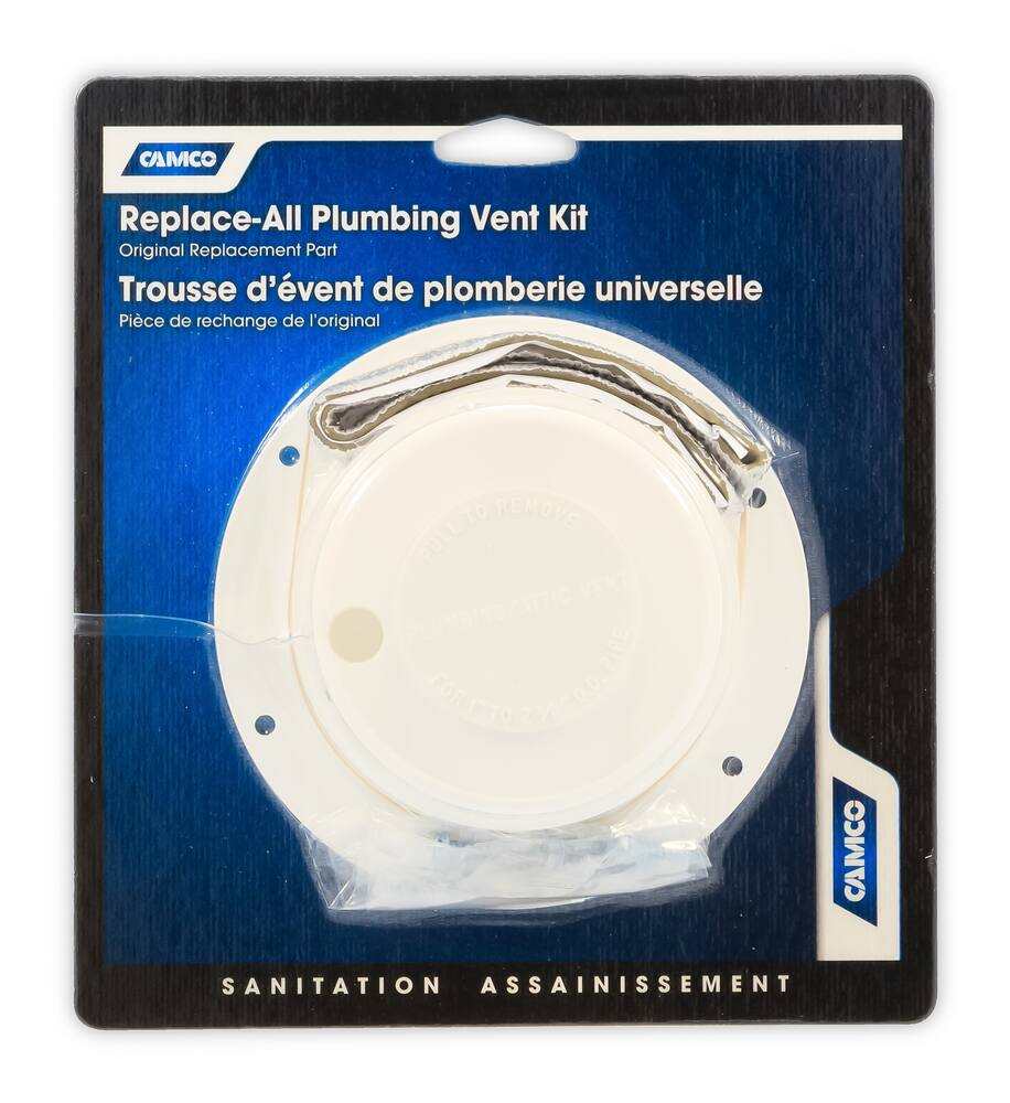 CAMCO Replace-All Plumbing Vent Kit, Fits 1-2-3/8-in O.D Pipe, Polar White