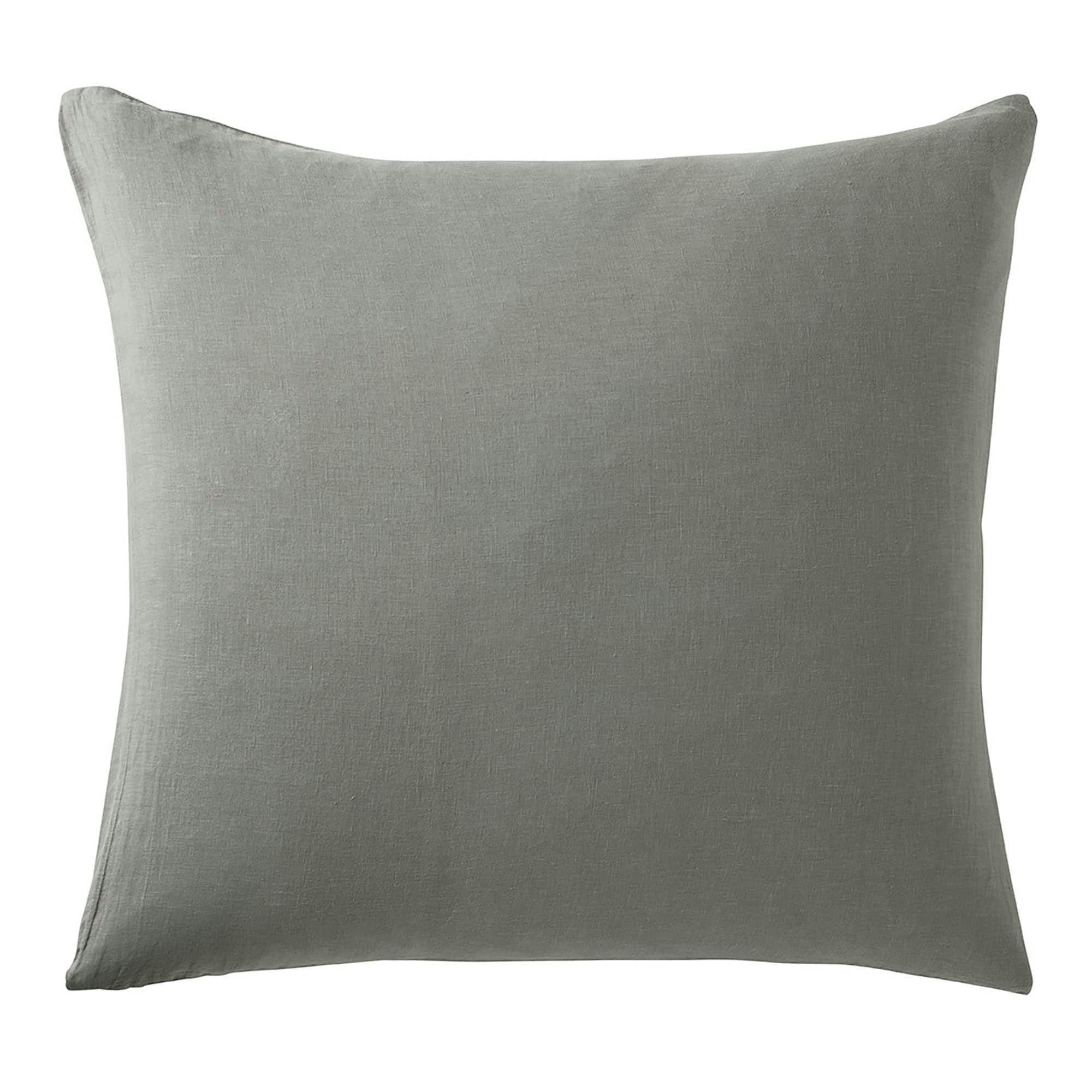 STONE WASHED - Taie d'oreiller lin lavé gris souris 65X65 CM