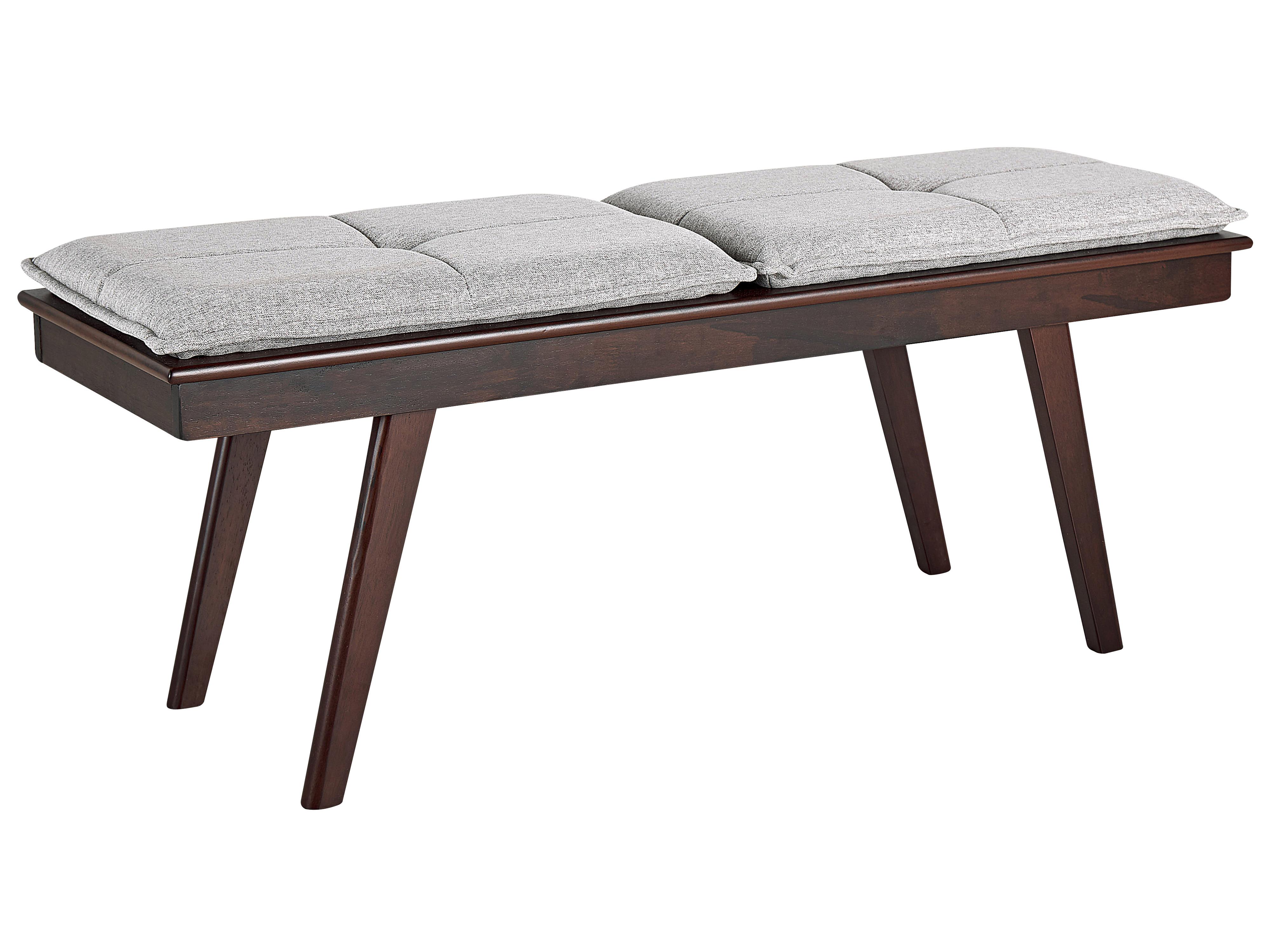 Upholstered Bench EXTON Fabric Dark Brown/ Grey