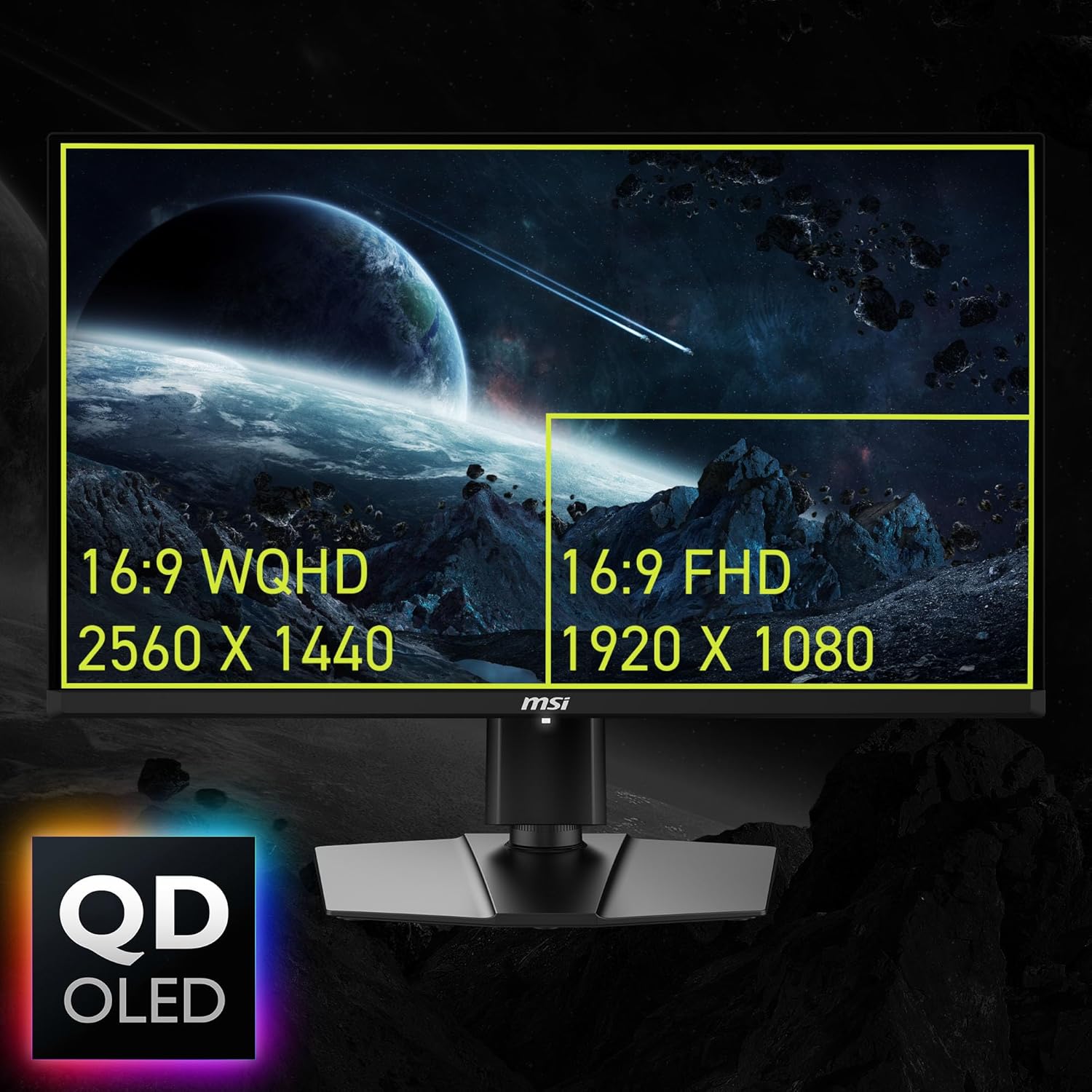 msi MAG 271QP QD-OLED X28 27-inch 2560 x 1440 (QHD) Gaming Monitor  280Hz  Adaptive-Sync  HDR Ready  HDMI  VGA Port  VESA Mountable  Tilt  4-Side Slim Bezel  0.03ms  Black