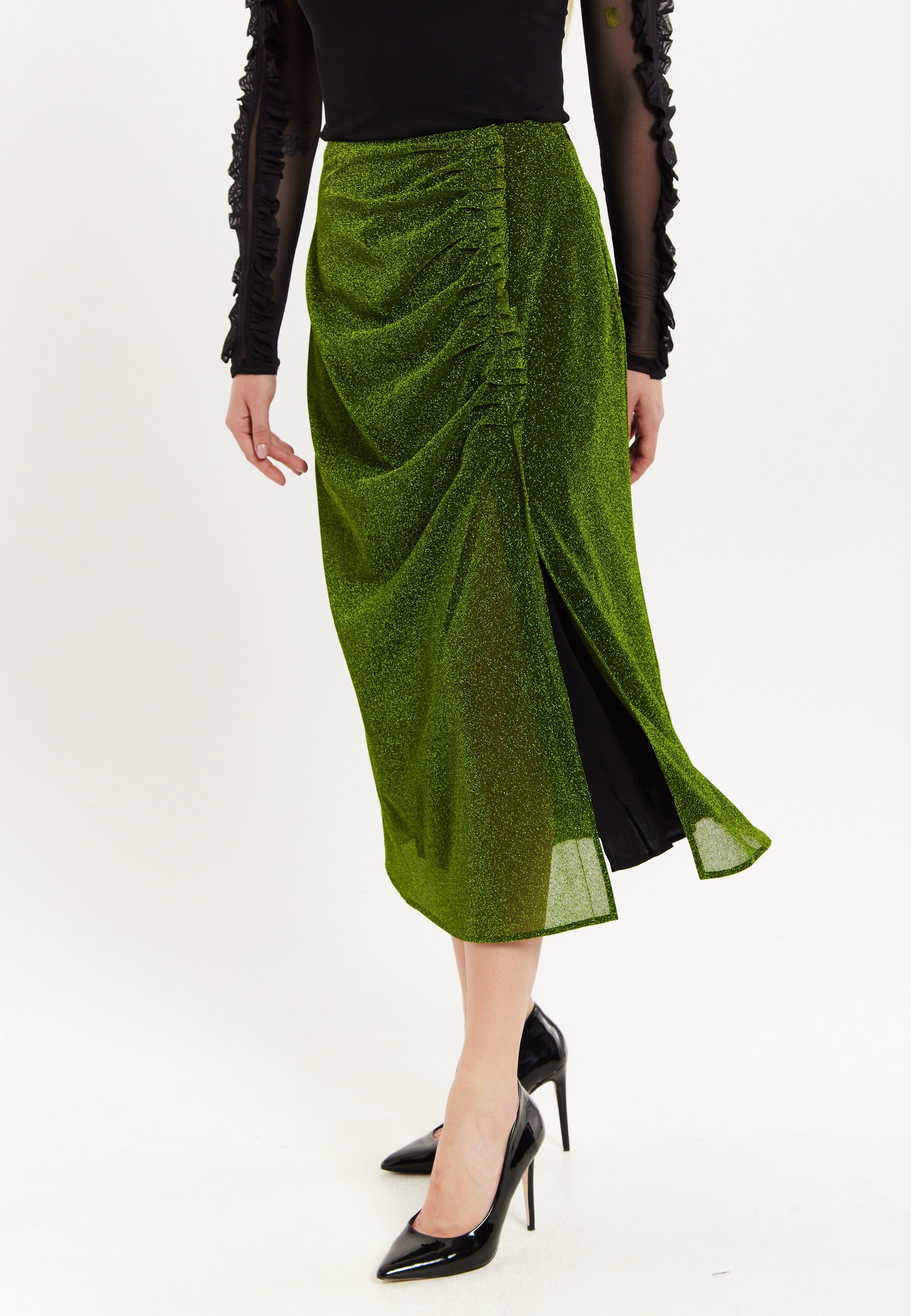 House of Holland House of Holland Gathered Midi Skirt