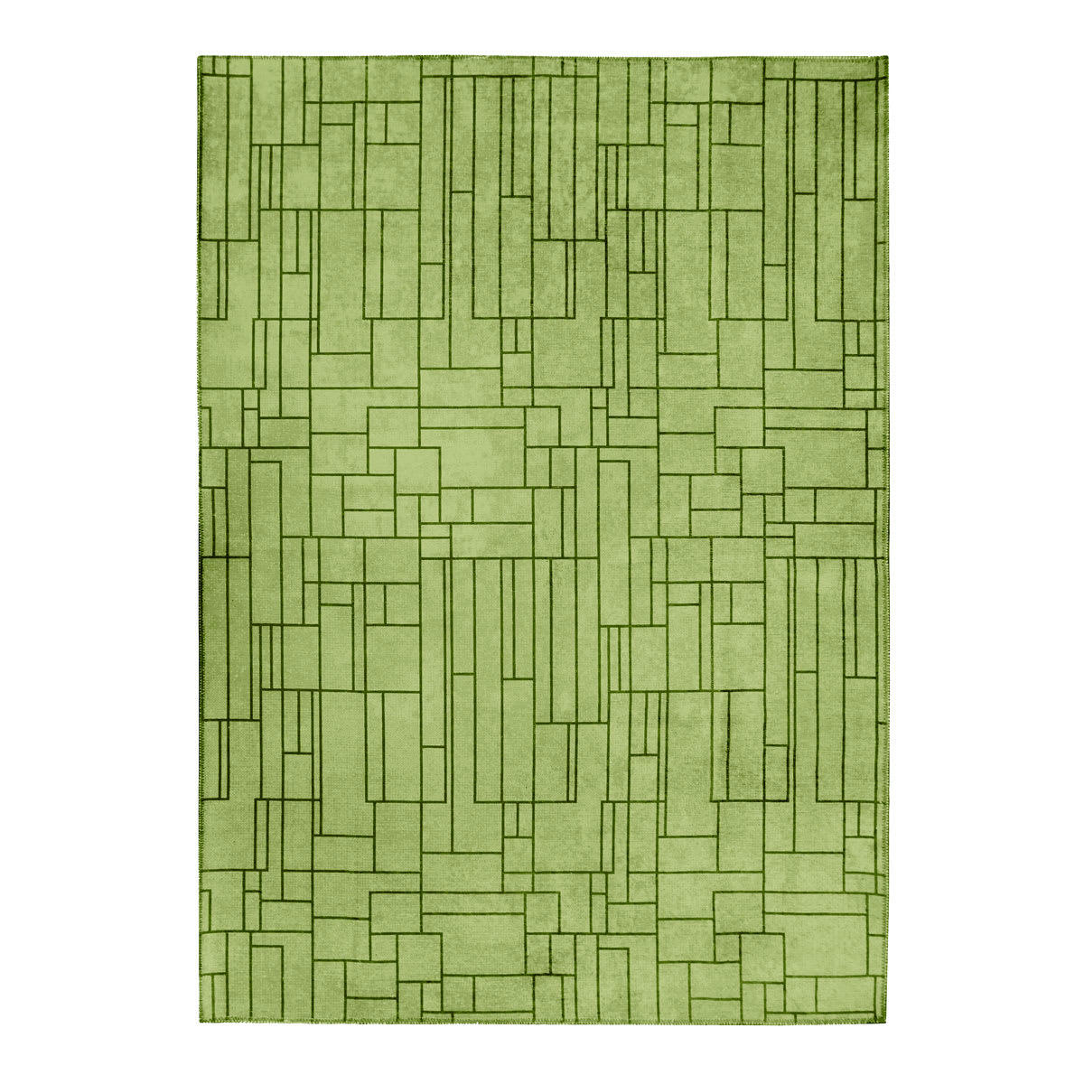 SOBRIETE - Tapis motif lignes art déco vert 160x230