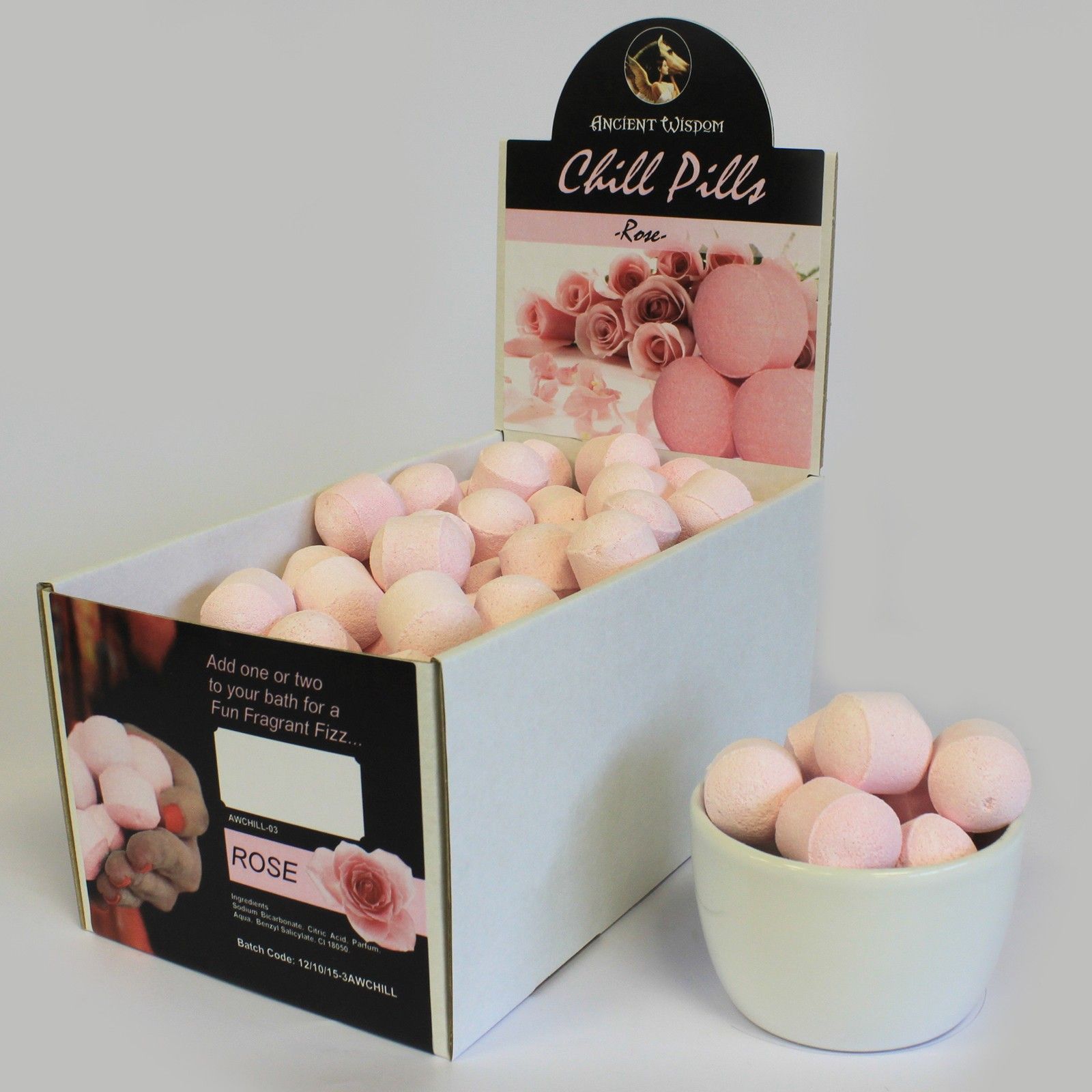 KDMD 1.3Kg Box of Chill Pills (Mini Bath Bombs) - Rose
