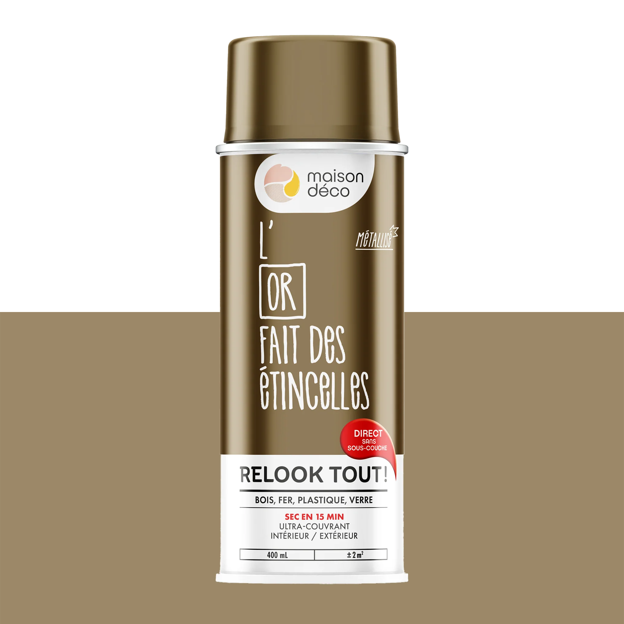 Relook tout aérosol Peinture Bombe de peinture or Brillant 0,4 L