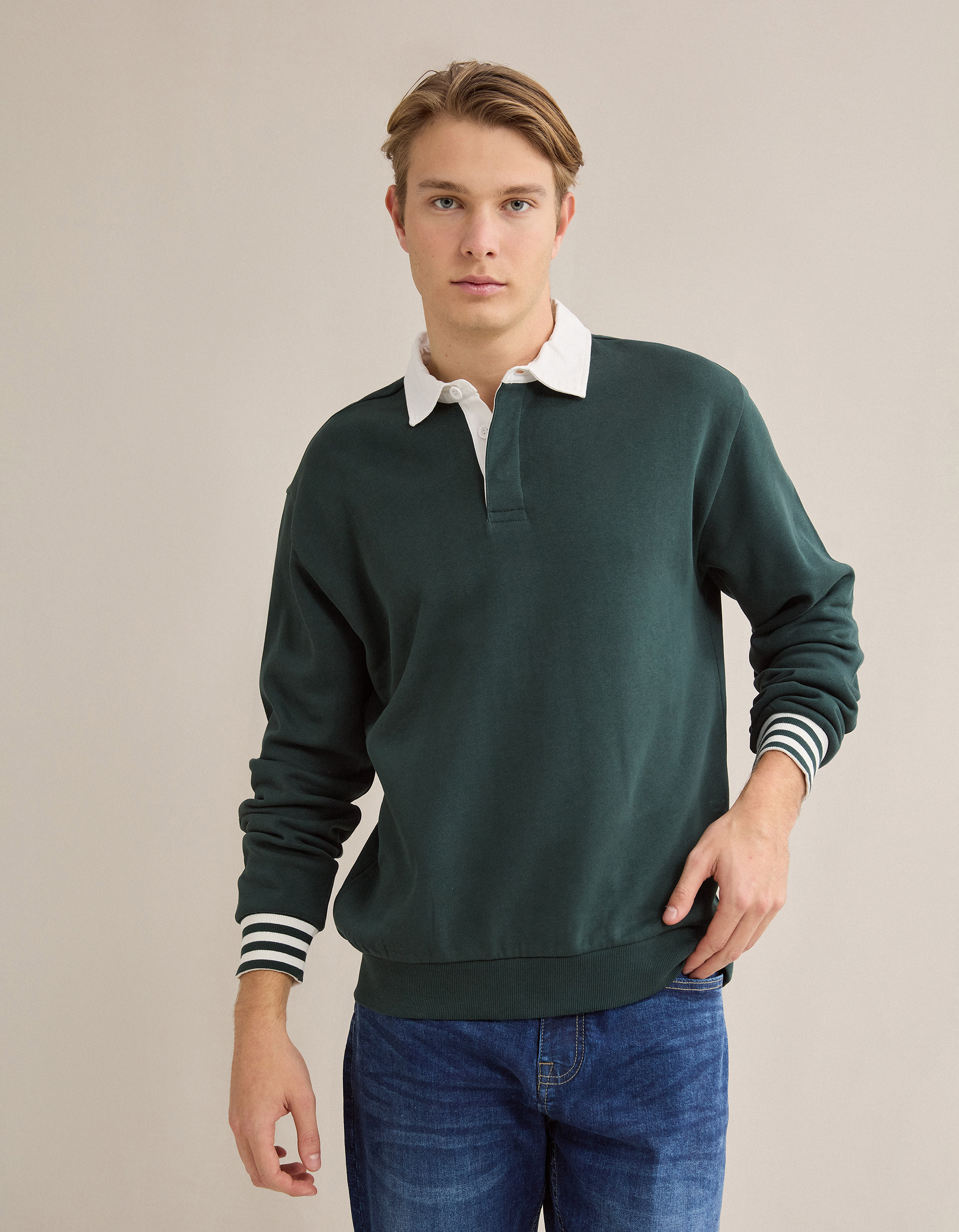 Polo, Homem, Verde Escuro