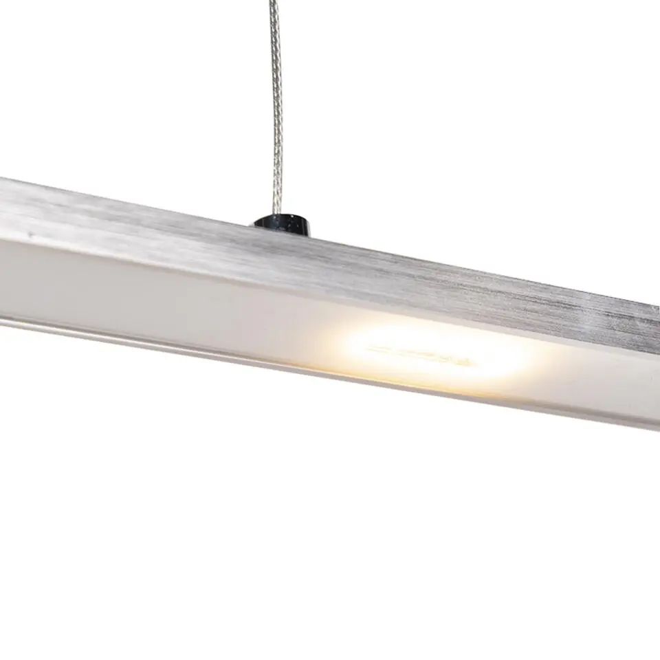 Qazqa hanglamp platina zilverkleurig ge?ntegreerde led