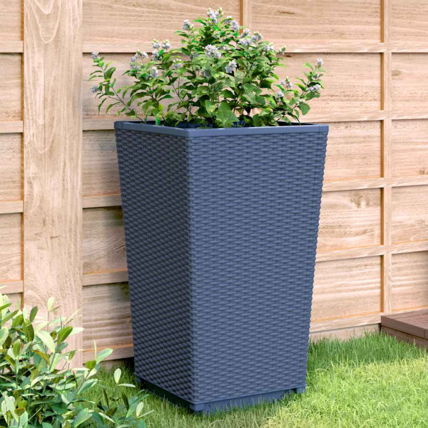 2x Donica Ogrodowa Szara Plastikowa Doniczka Na Ogród 32,5x32,5x57