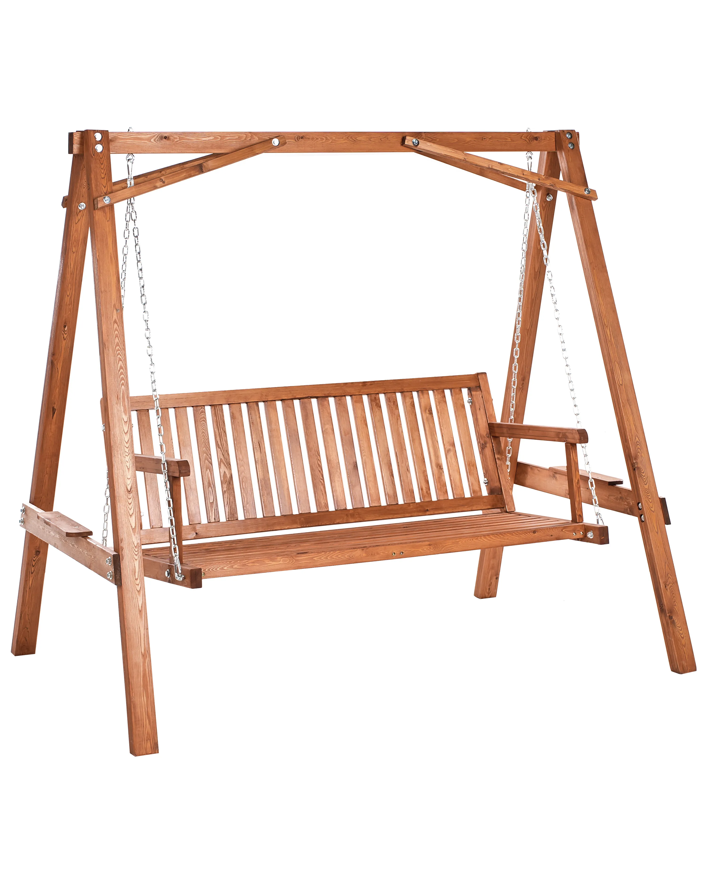 Patio Swing FICARELLA Larch Wood Brown