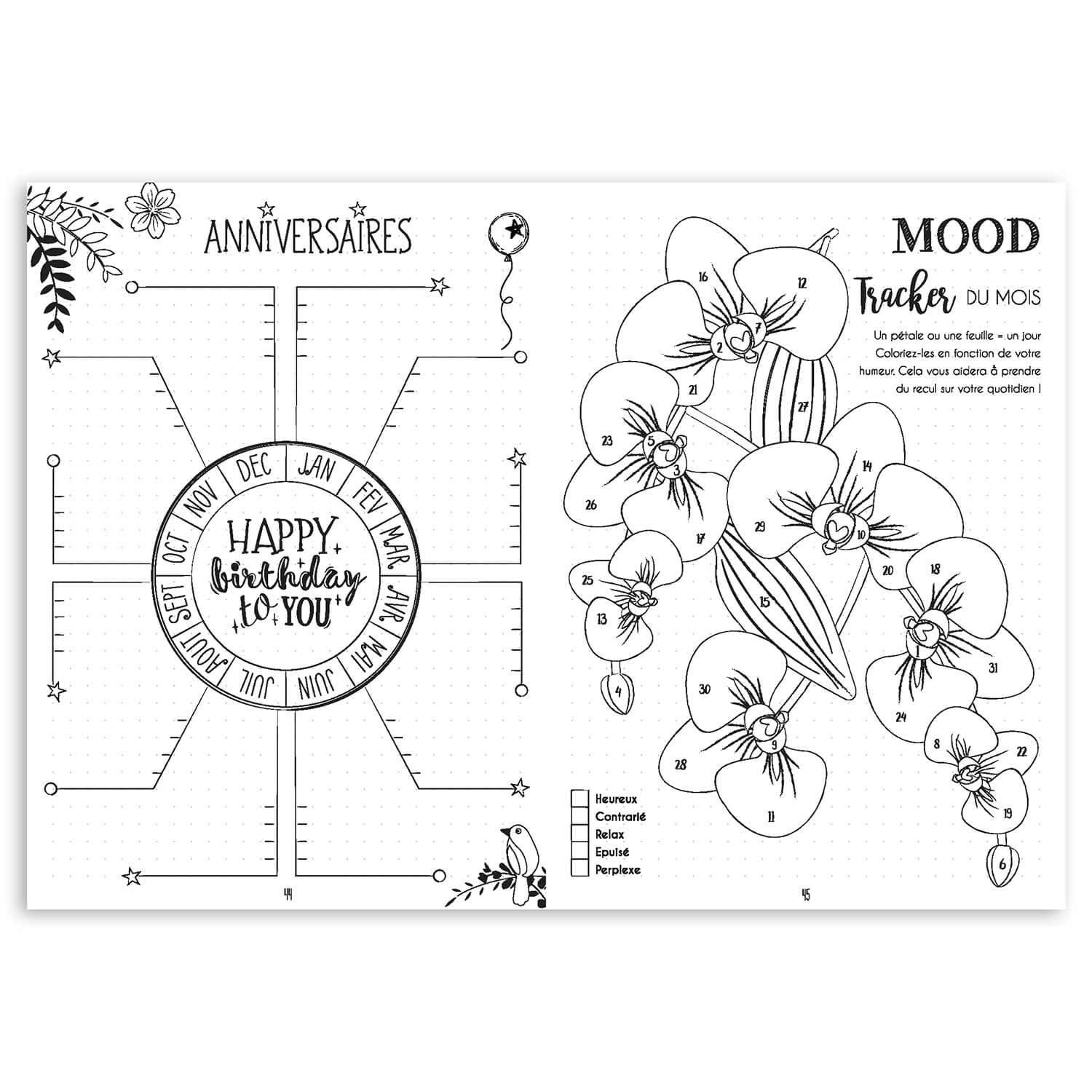 - Carnet bullet journal motif floral