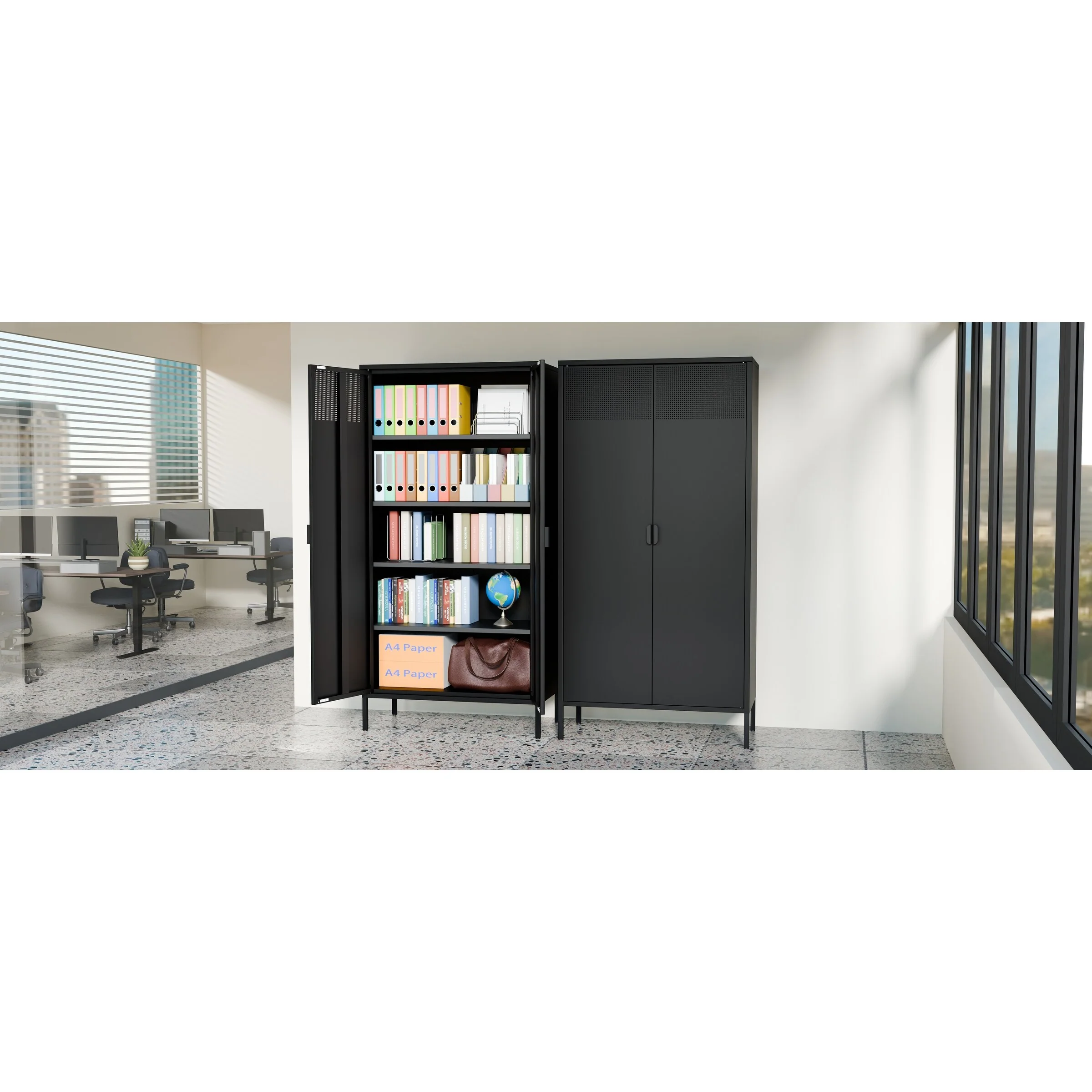 71 Inches High Metal Storage Locker With 4 Adjustable Shelves And 5 Tiers, Suitable For Homes And Offices