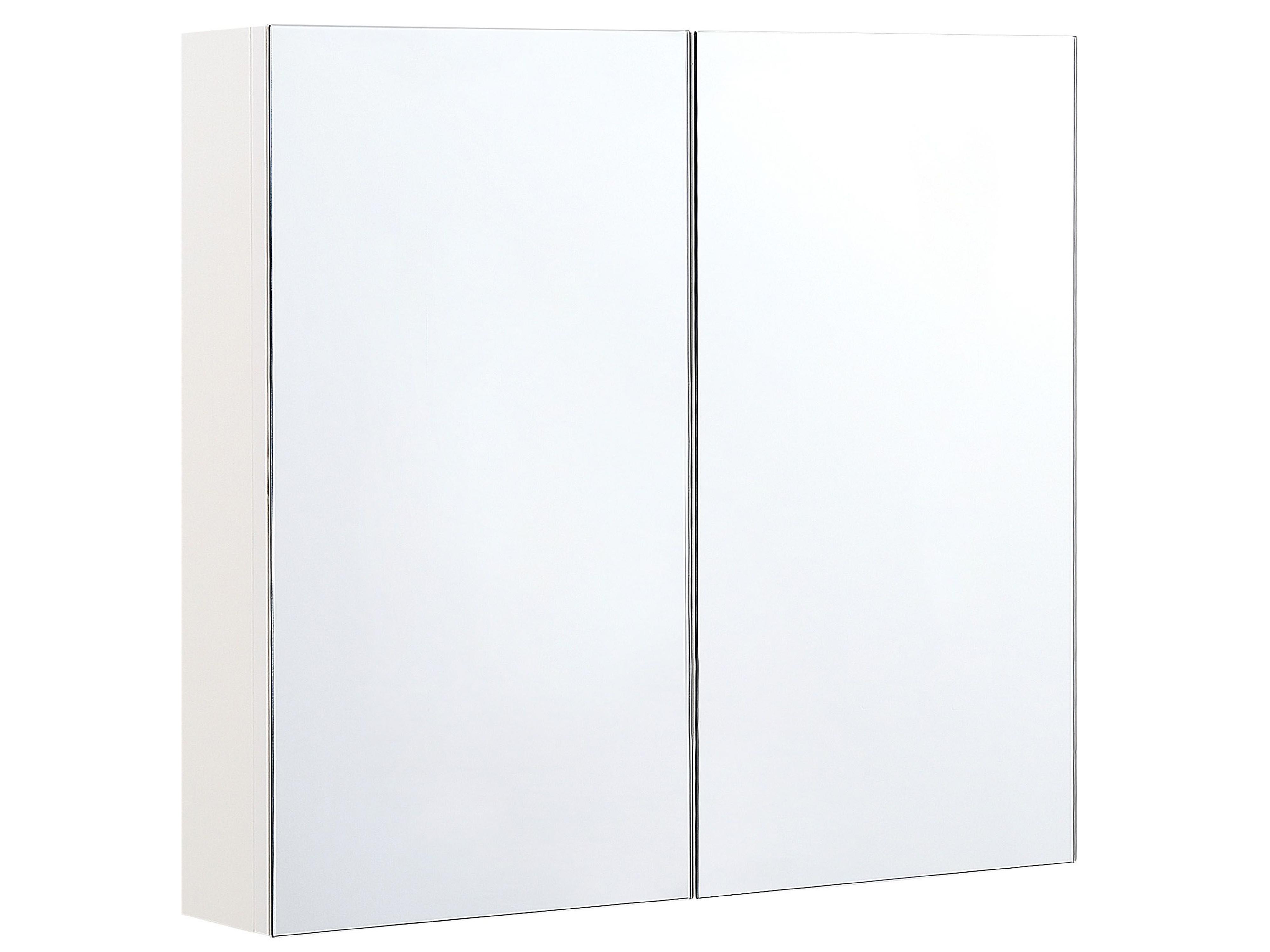 Bathroom Wall Mounted Mirror Cabinet NAVARRA 60 cm 60 cm White