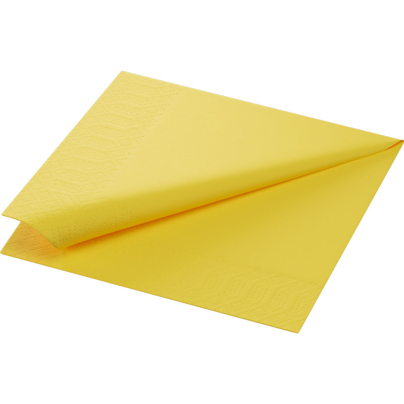 Serviette en tissu Bio 3 plis jaune 33 x 33 cm 20 pièces DUNI