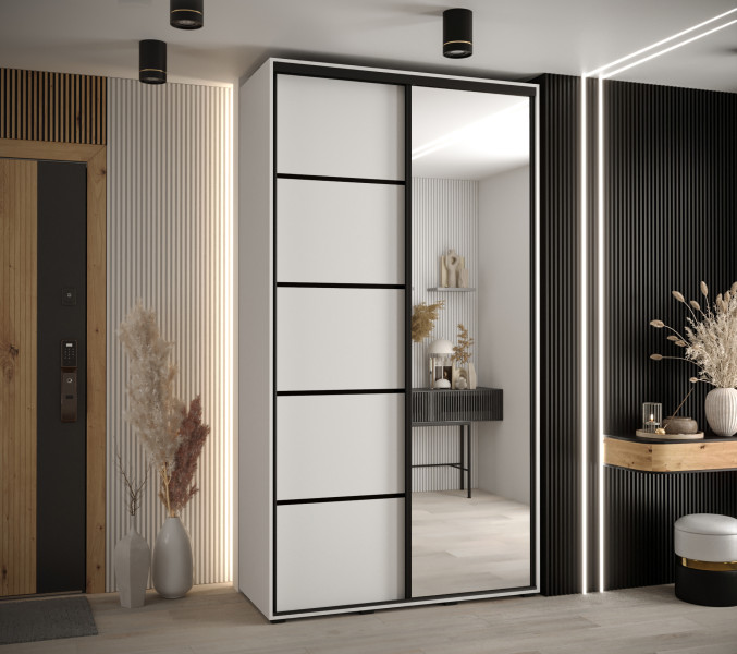 Szafa przesuwna 60 Cannes 5 130 biały biały czarny