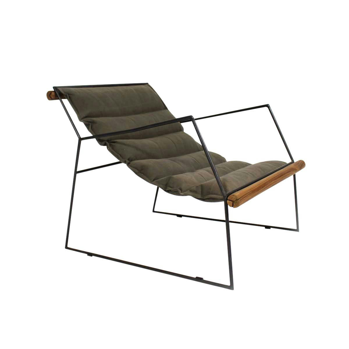 ROSALIE - Fauteuil en tissu kaki 61 cm