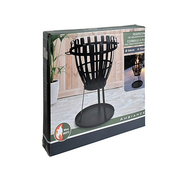 Brasero corbeille métal D54 noir Ambiance