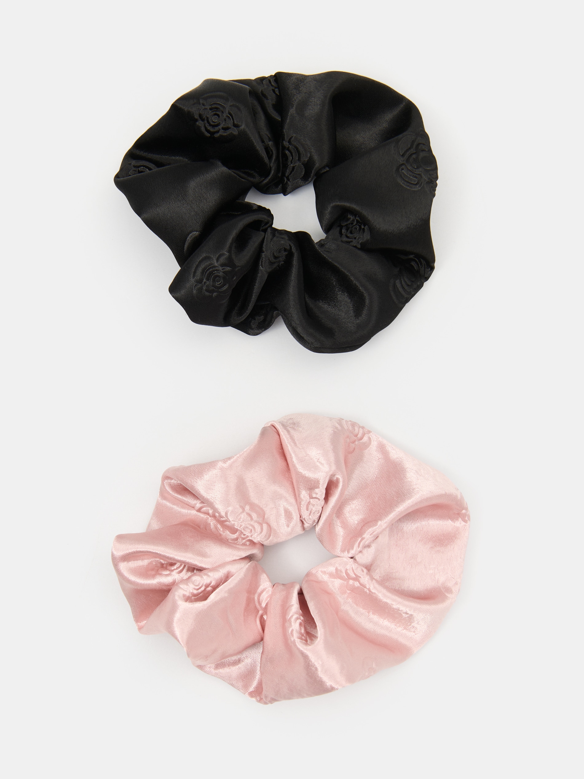Gumki do włosów scrunchie z tłoczonym wzorem kwiatowym 2 pack