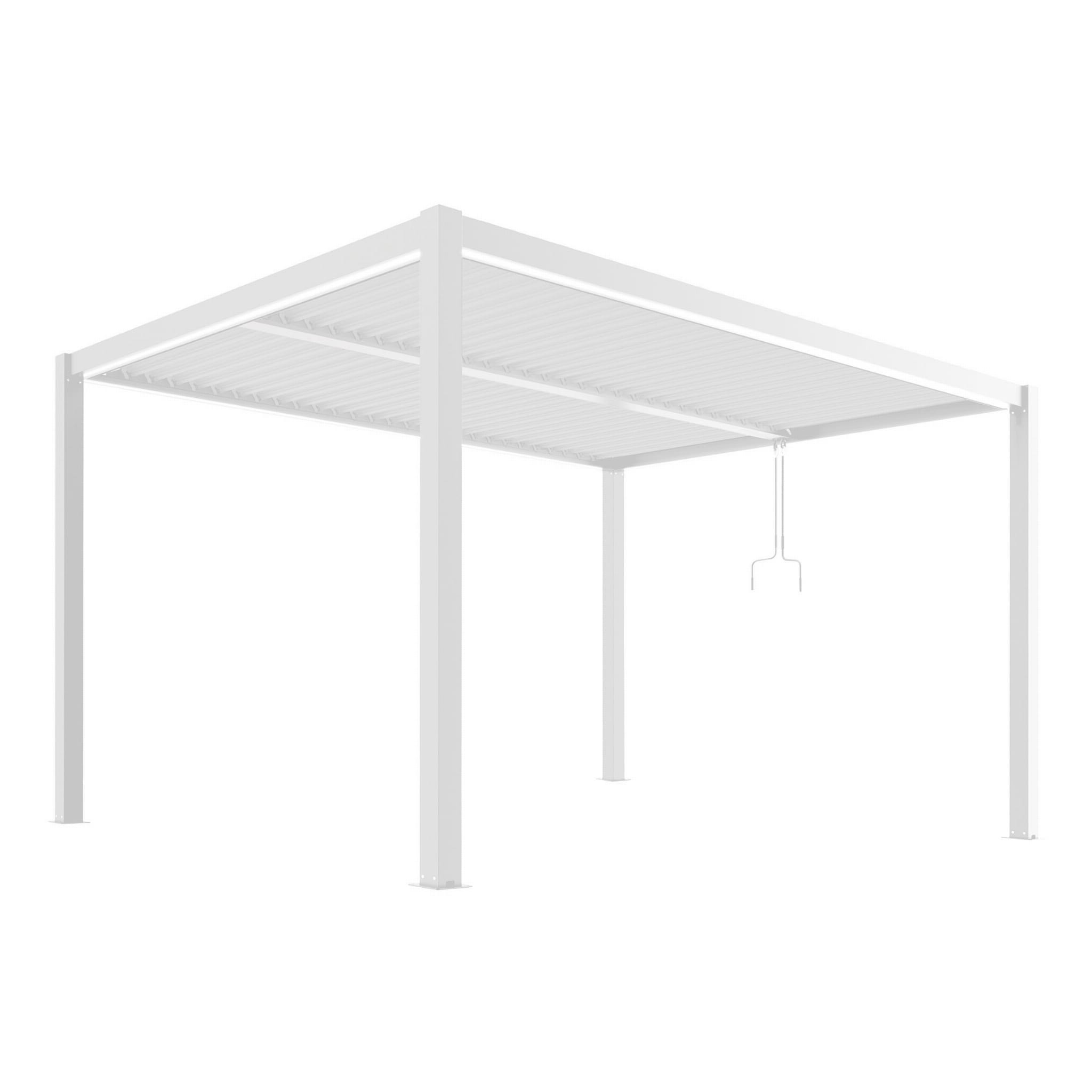 Biała pergola ogrodowa, tarasowa Luxe 3x4m aluminiowa LED