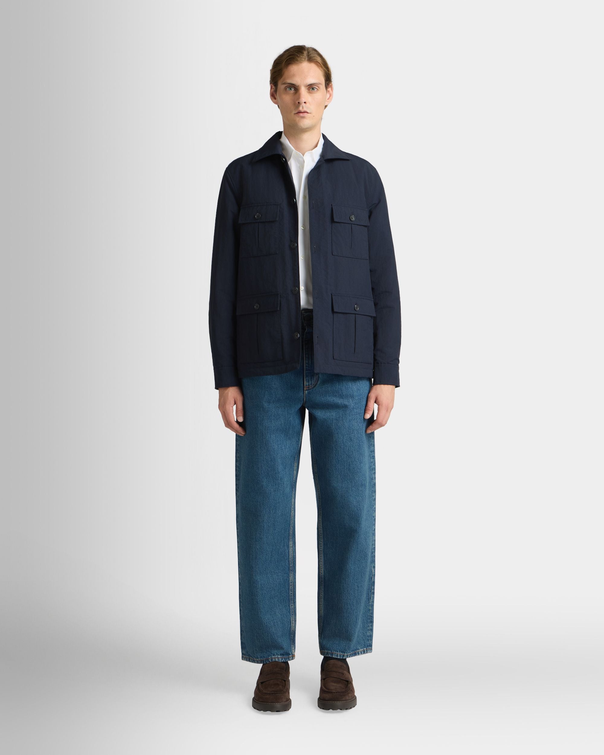 Overshirt aus Nylon in Navy Blue
