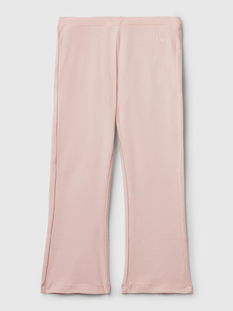 Flared leggings in stretch cotton