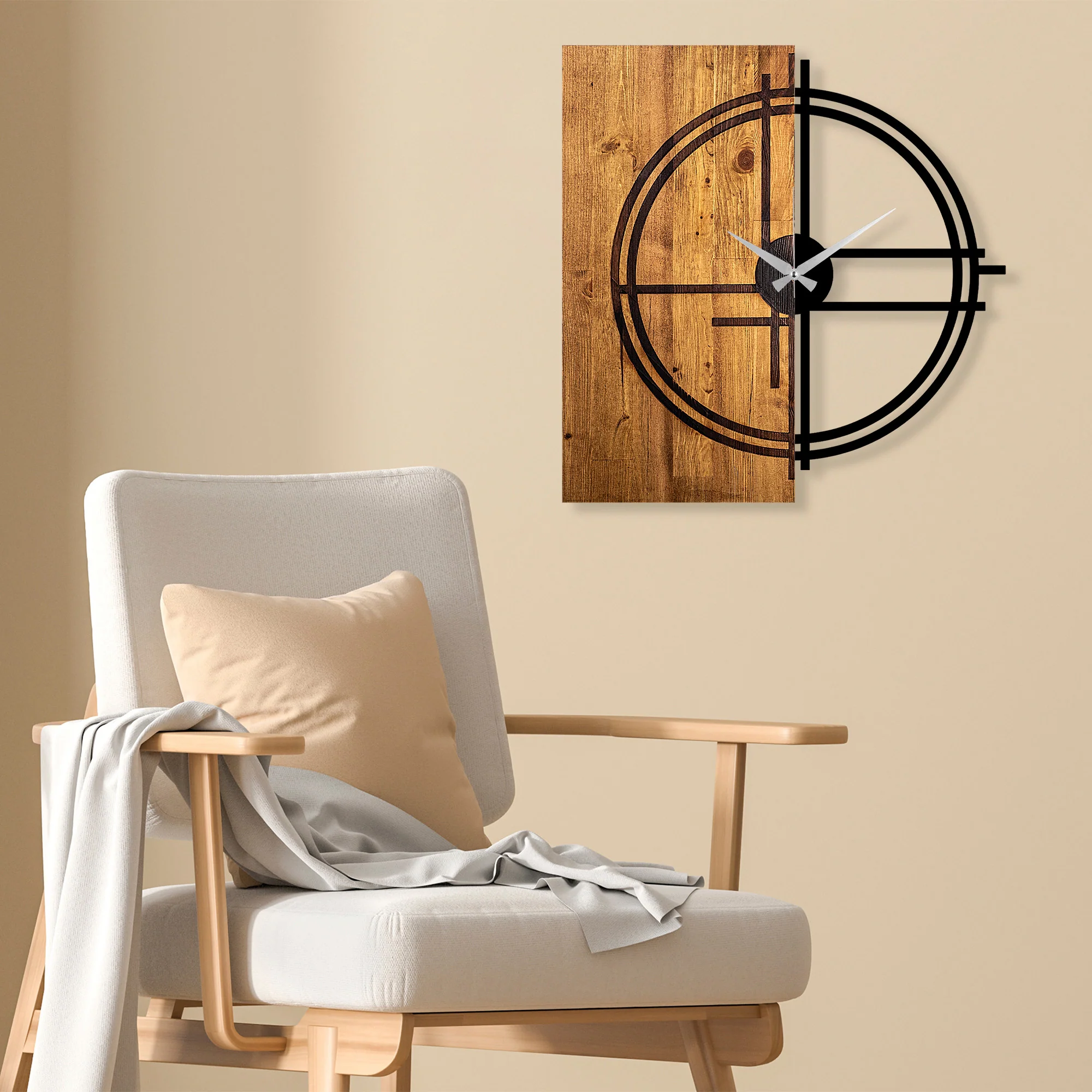 Decoratieve houten wandklok Vertruve