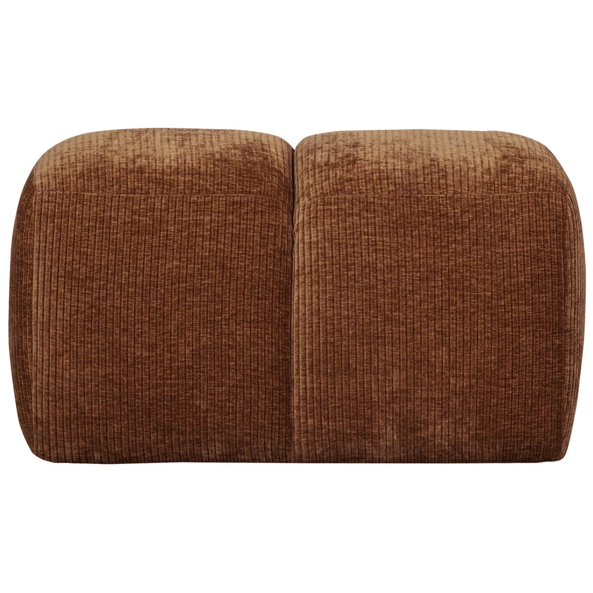 WOOOD poef Mojo - Geweven Ribstof - Roest Bruin - 80x60x45