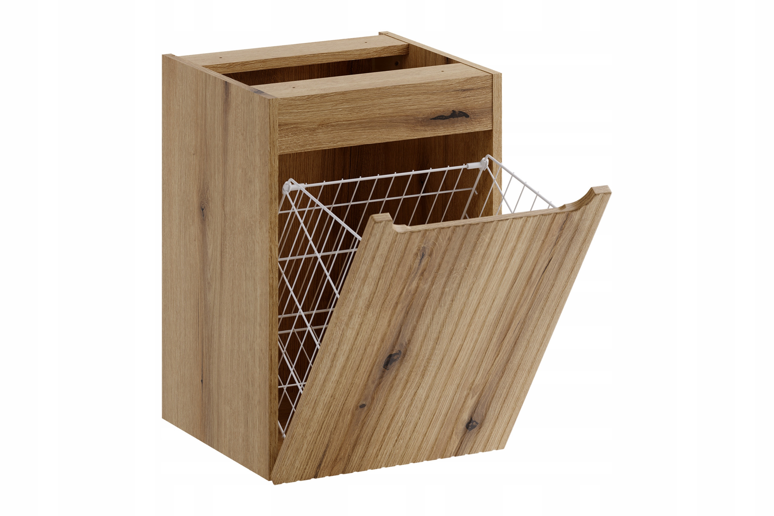 Szafka pod blat NOVA 40 cm dąb Coast Evoke ryflowana z koszem