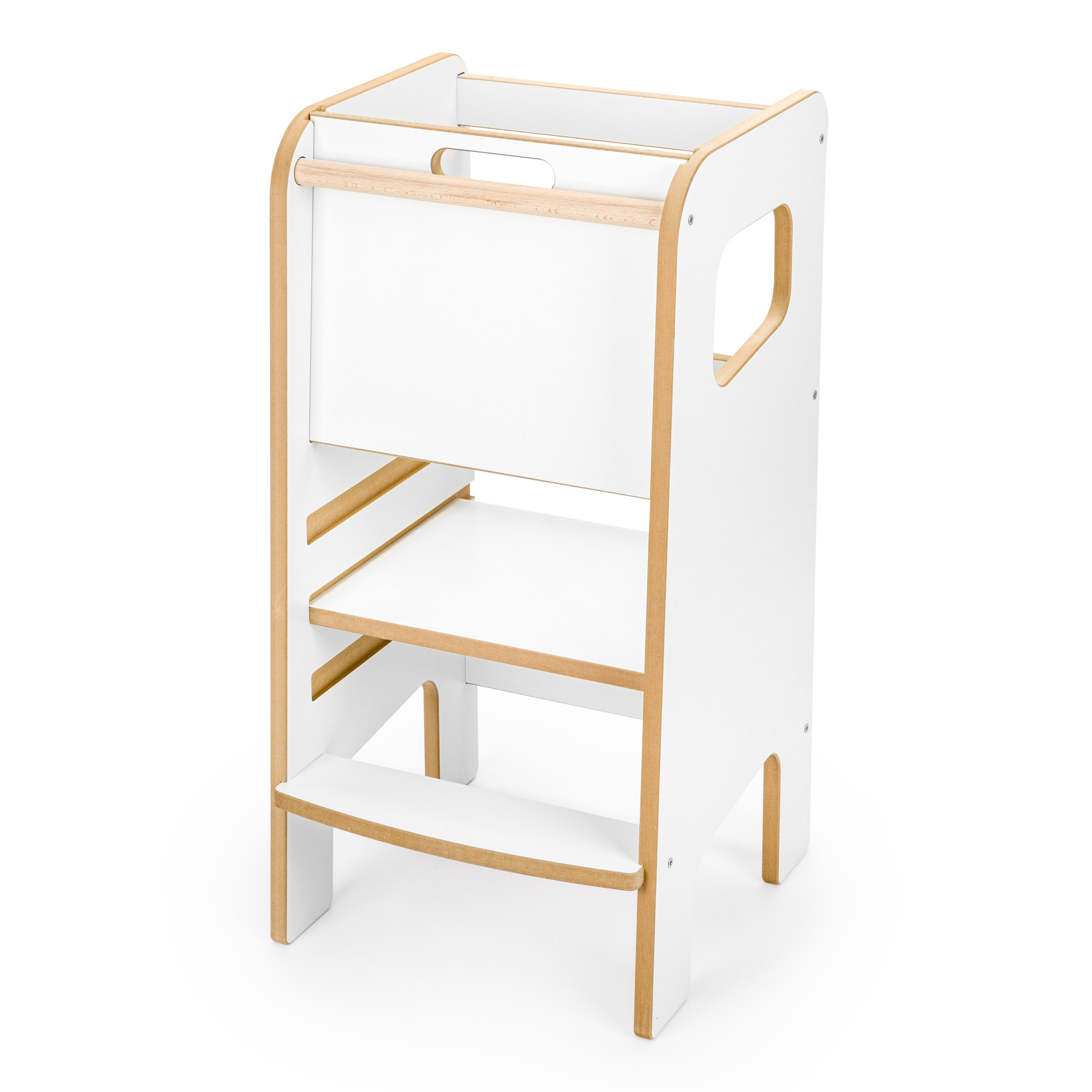 KITCHEN HELPER Extra Safe Stabilny Montessori Pomocnik Kuchenny Biały