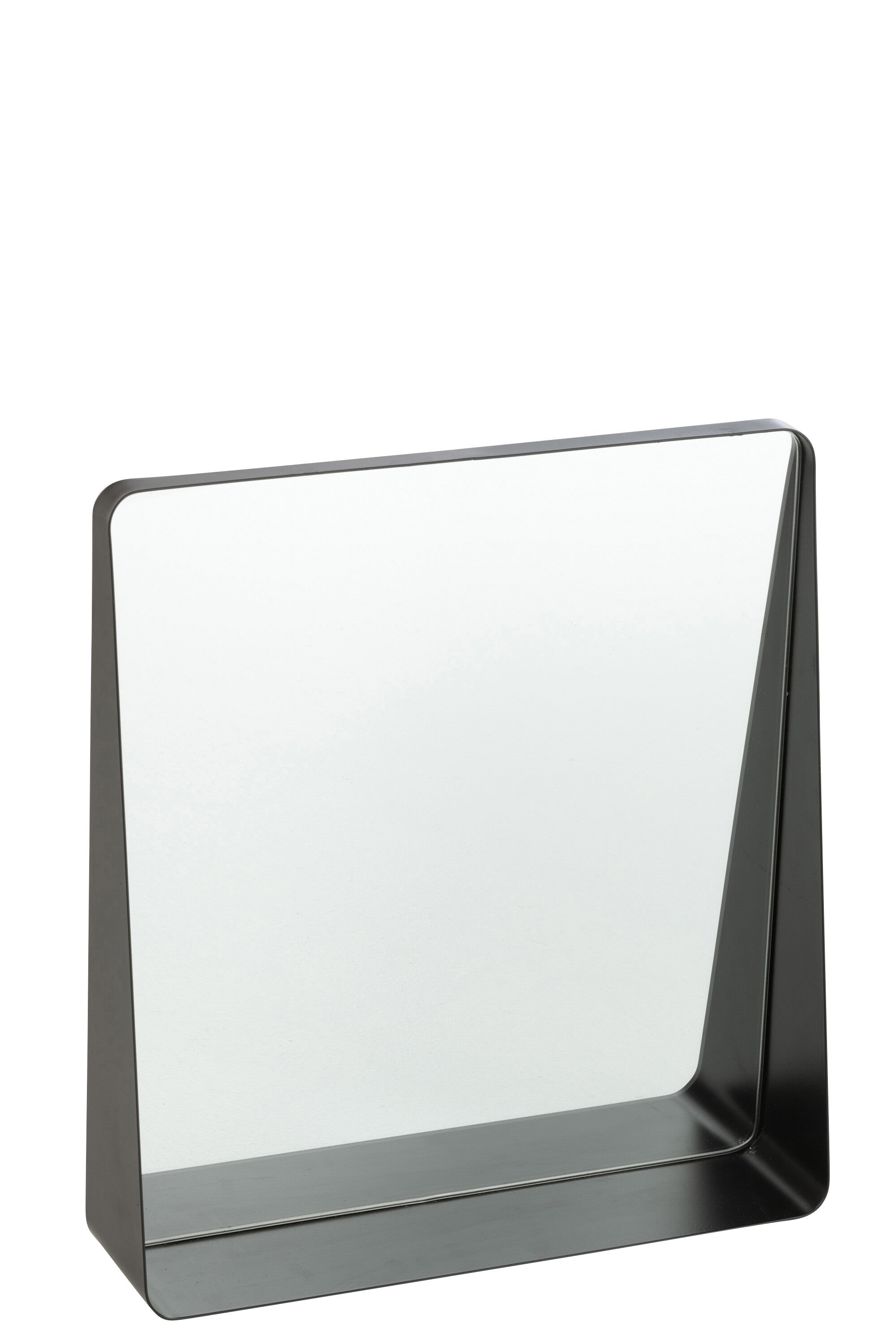 J-Line spiegel Vierkant - metaal glas - zwart - 38 x 41 cm