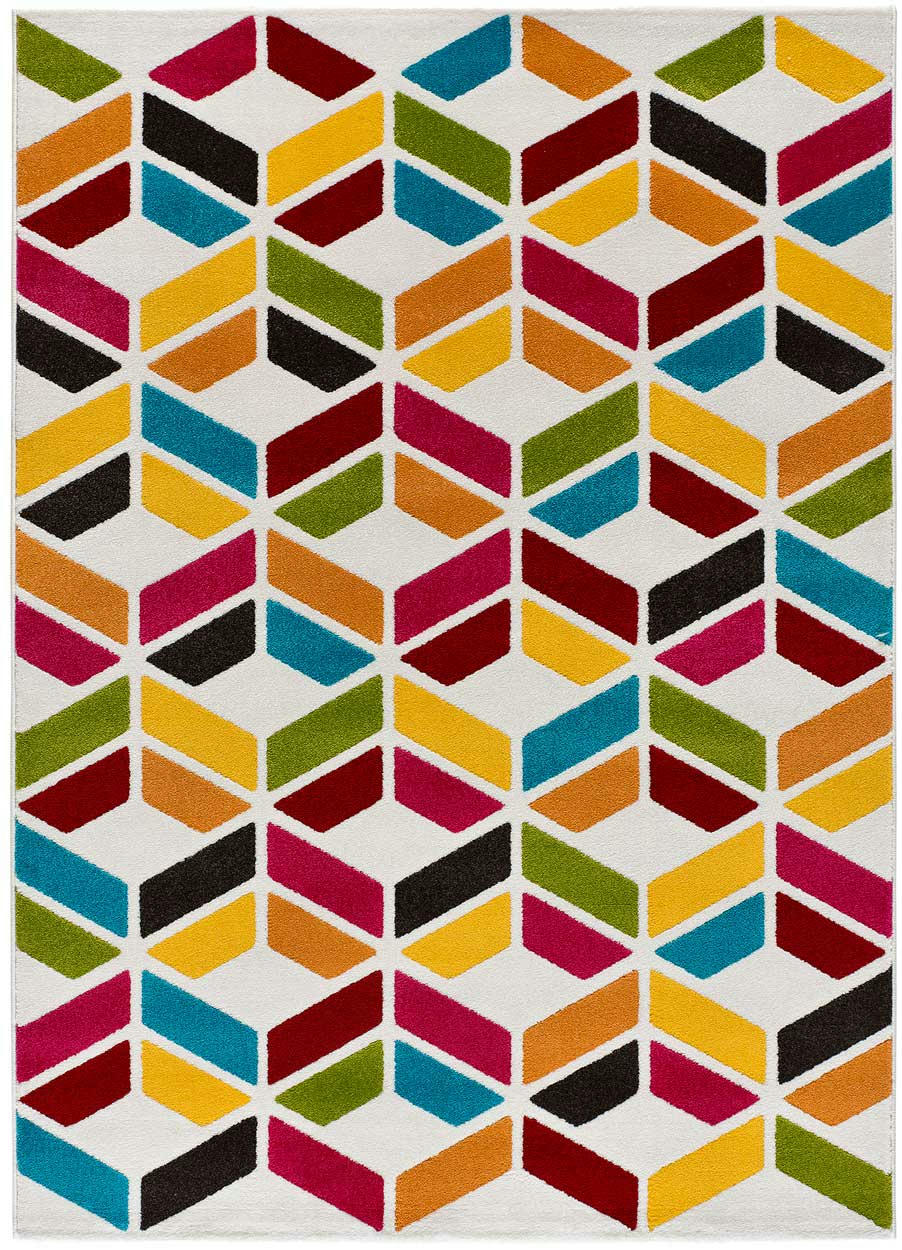 PASTRY - Tapis aux formes géométriques multicolores, 080X150 cm