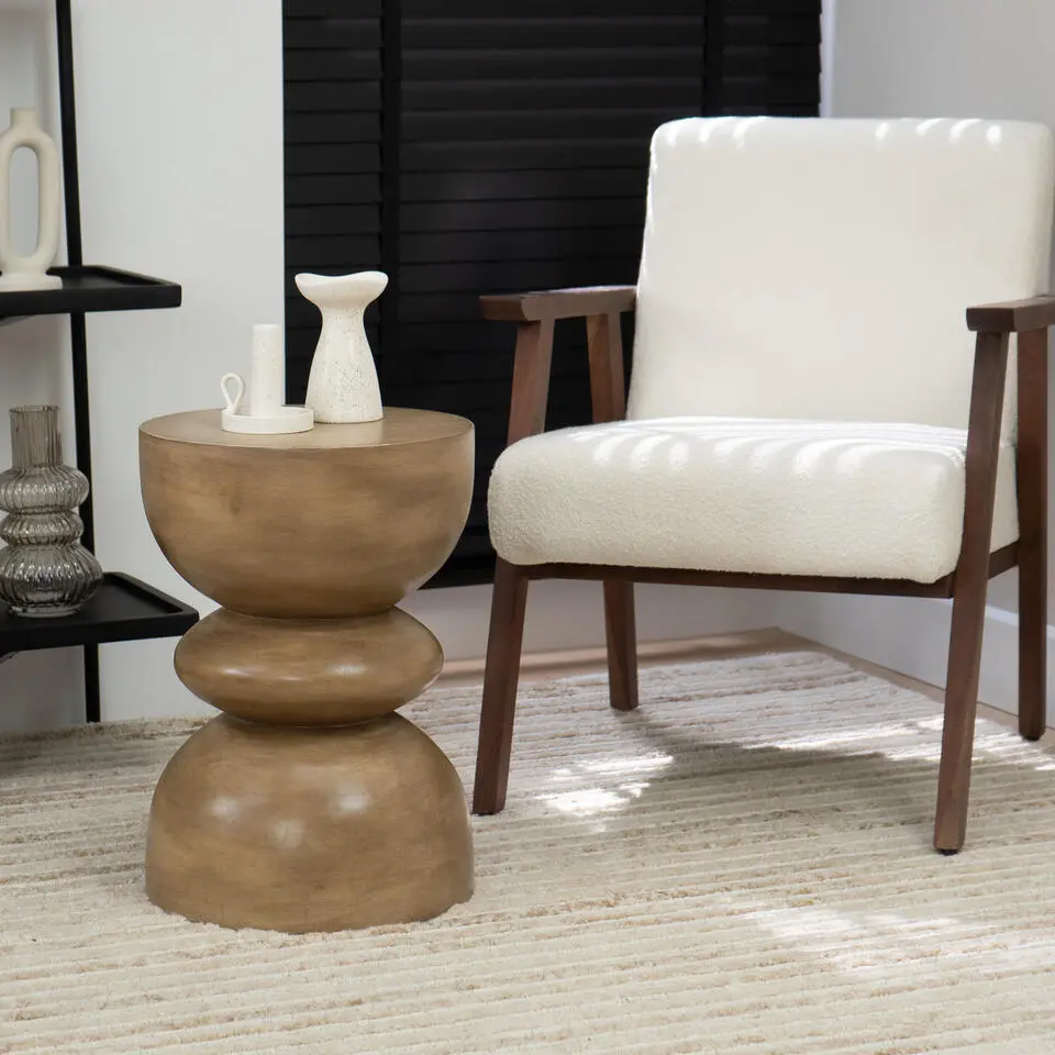 Lewis & Loft Bijzettafel Luis - FSC? mangohout - Rond ?35 - Bruin