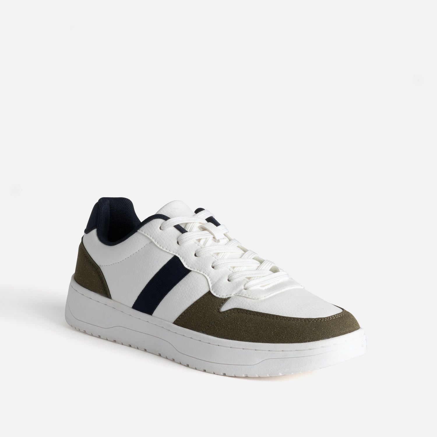 Tennis blanche, kaki et marine