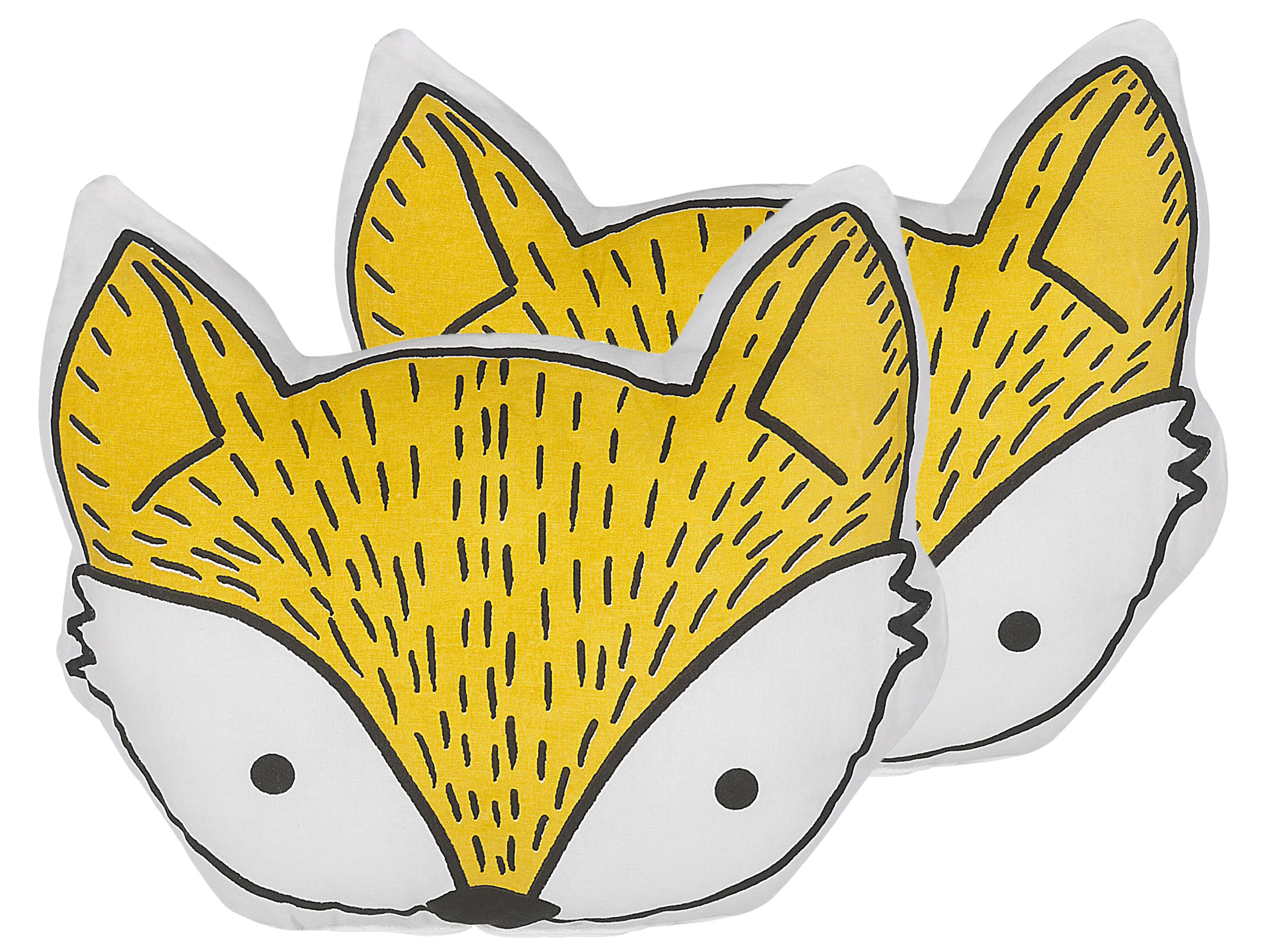 Throw Cushion VADODARA Cotton 50 x 40 cm Yellow Fox
