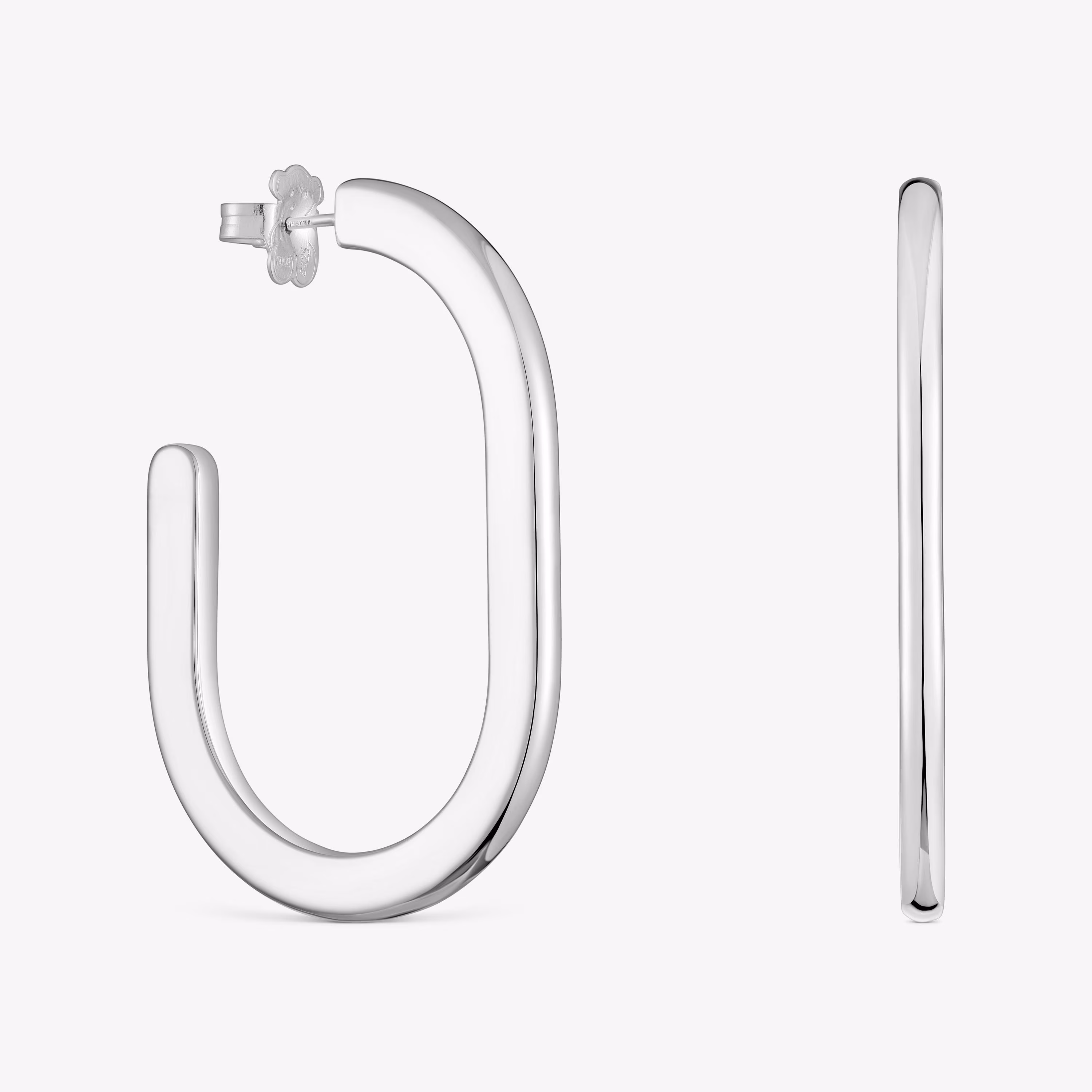 Pendientes de aro largos de plata Line