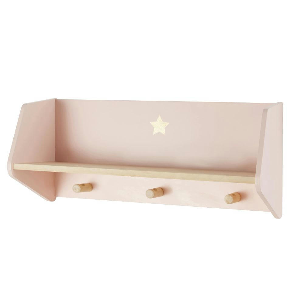 TAMPICO - Patère 3 crochets rose et beige