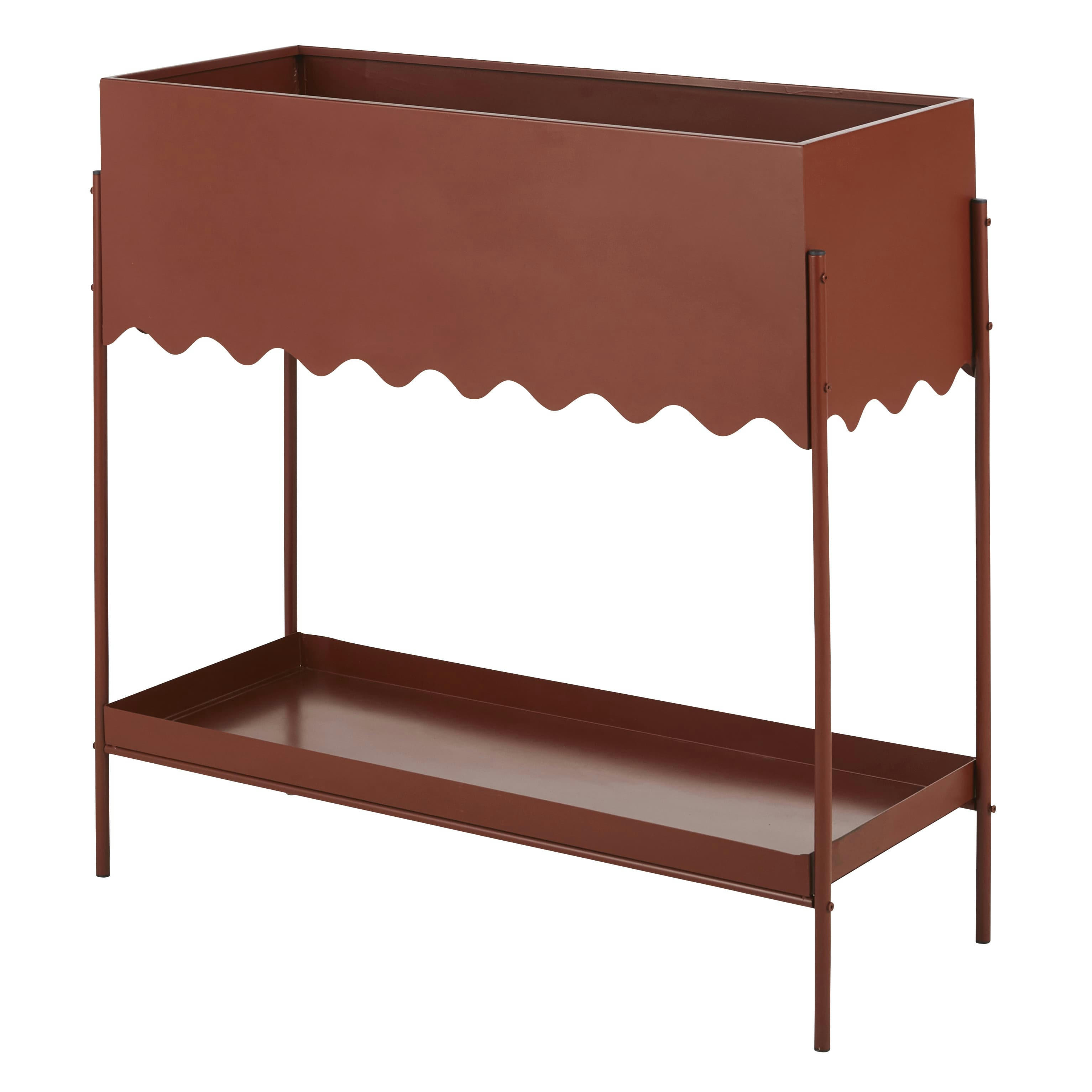 MELIO - Jardinière en métal rouge brique