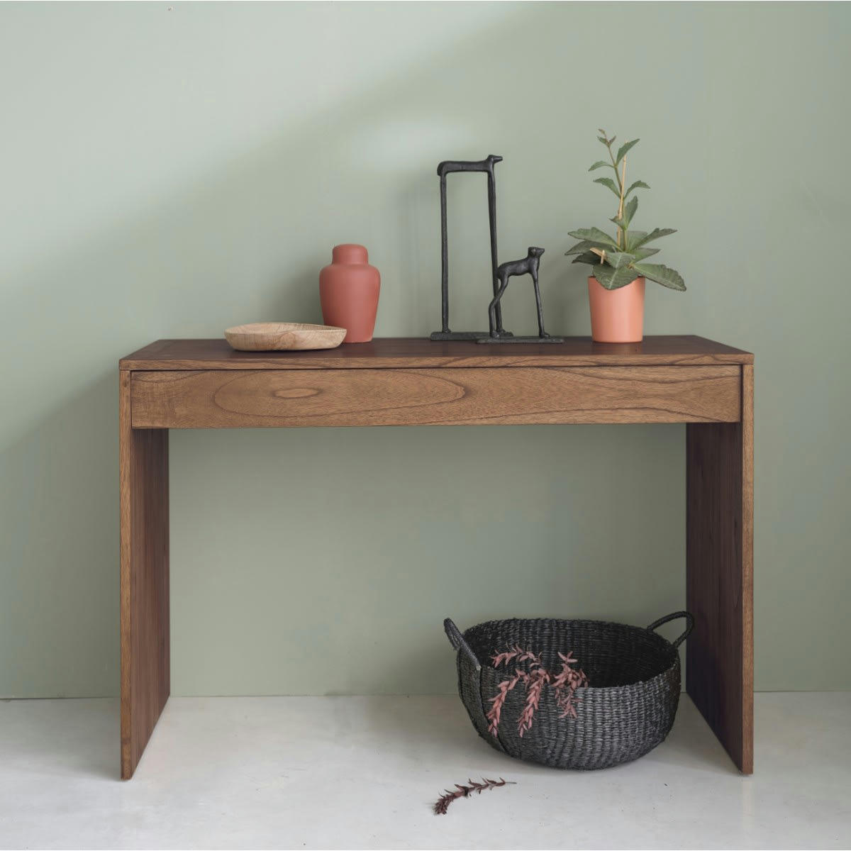 MILO - Console en mindi massif finition noyer