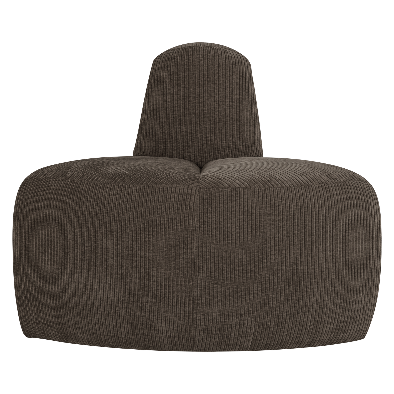 WOOOD eetbank hoek rond rugleuning Mojo - Ribstof - Bruin - 83x100x74